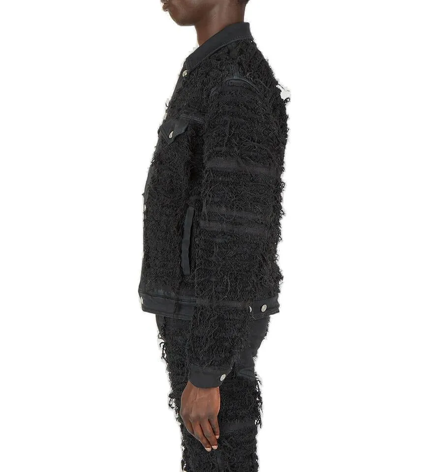 1017 ALYX 9SM Blackmeans Denim Jacket - All-Over Shredded Effect