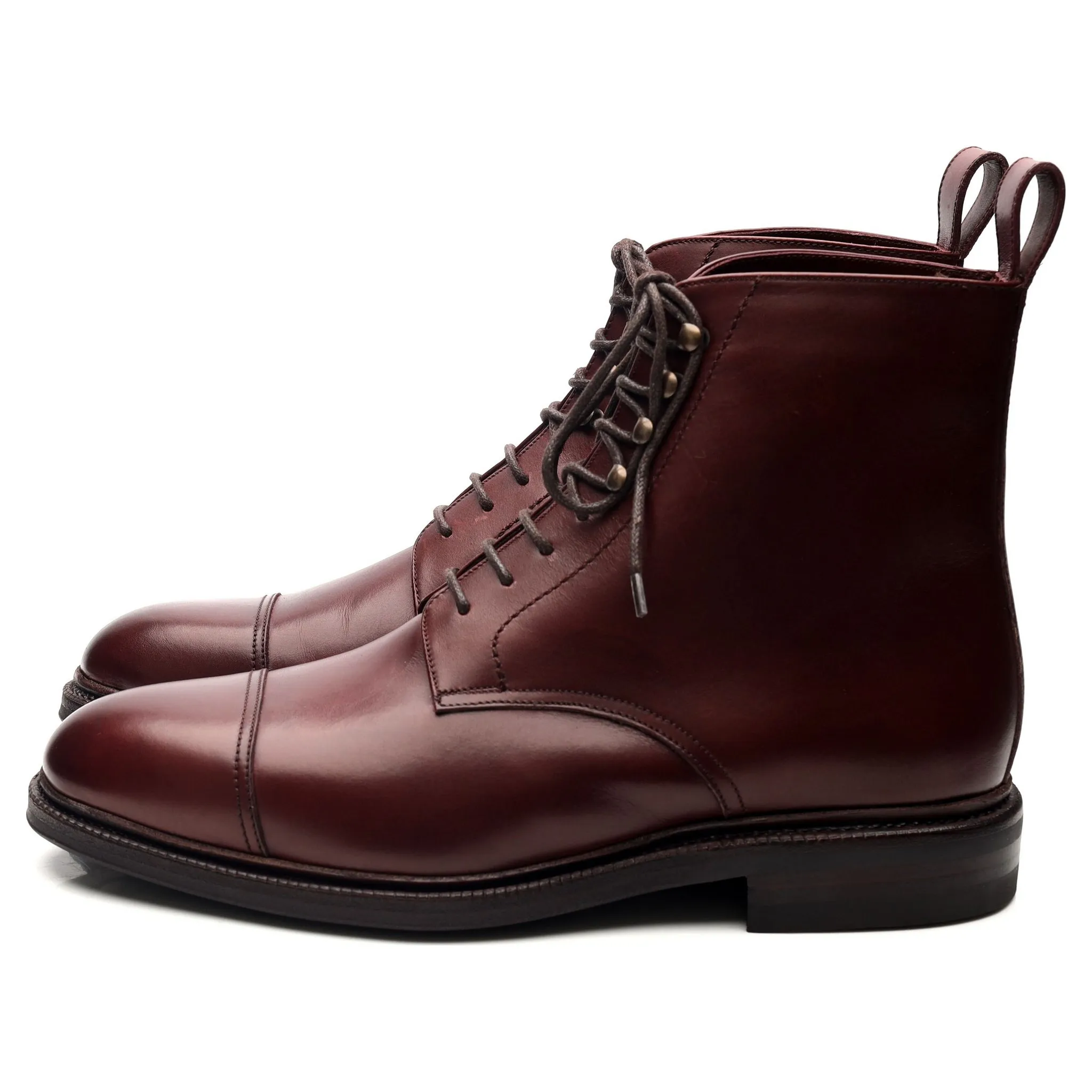 '101747 'Burgundy Leather Boots UK 6.5 E