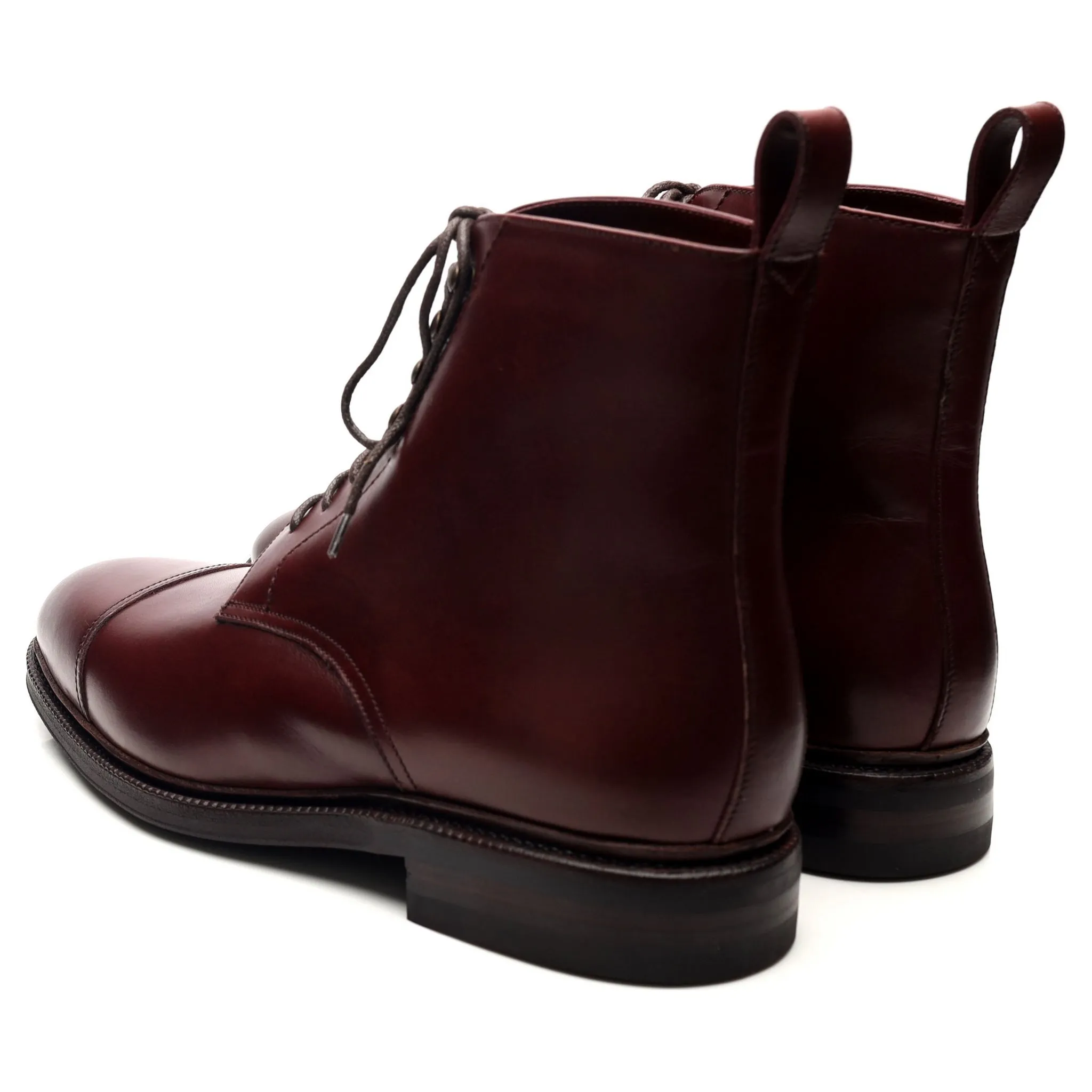 '101747 'Burgundy Leather Boots UK 6.5 E