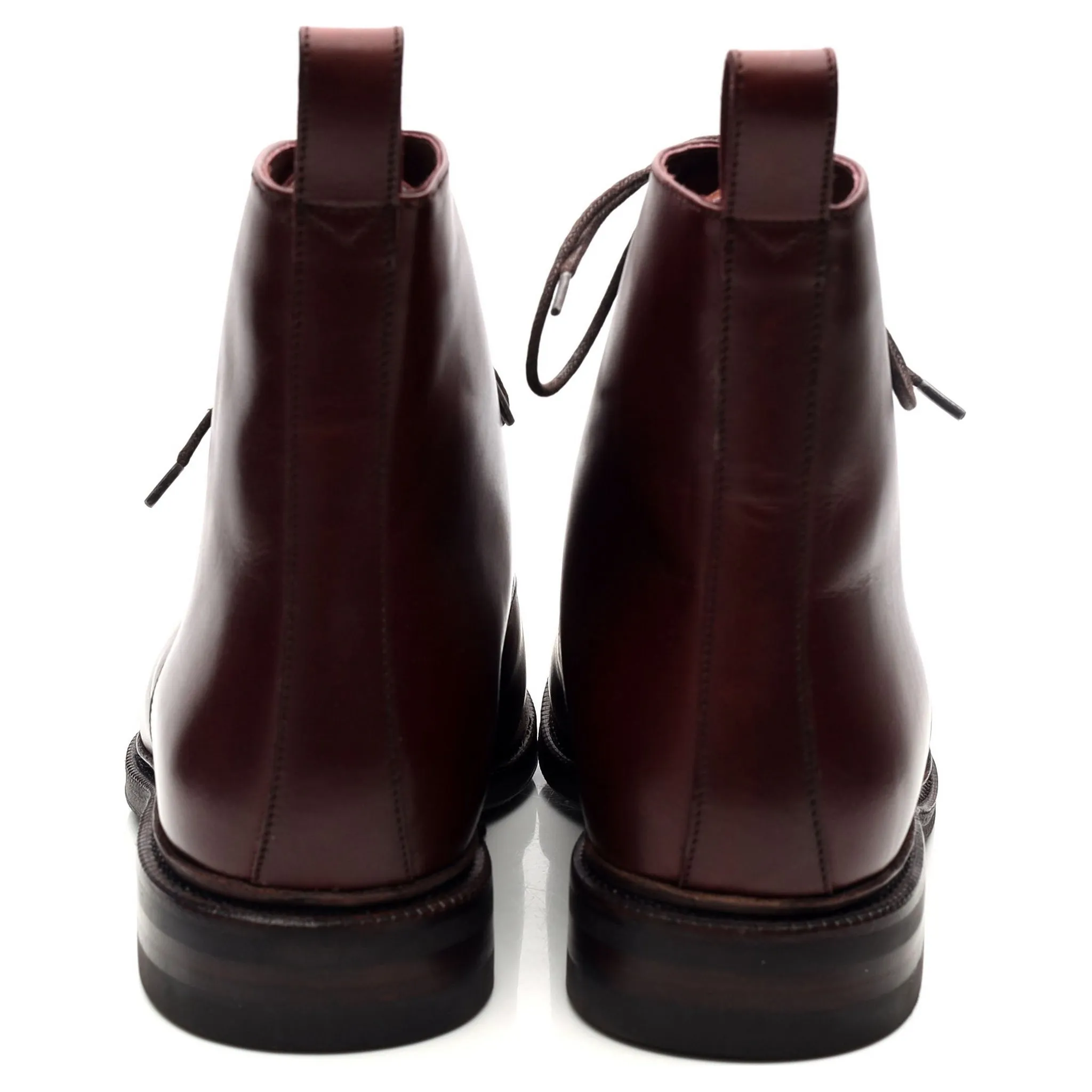 '101747 'Burgundy Leather Boots UK 6.5 E