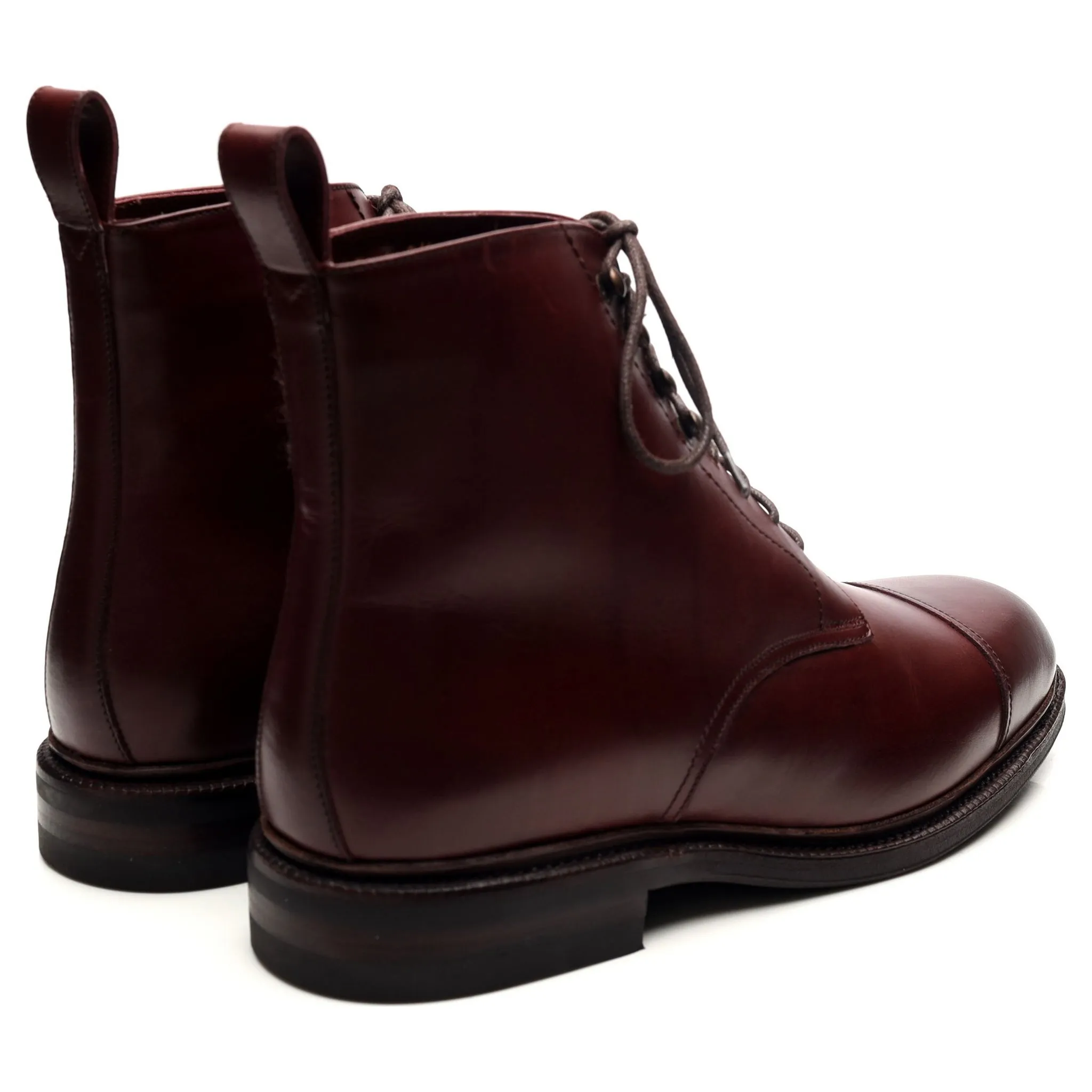 '101747 'Burgundy Leather Boots UK 6.5 E