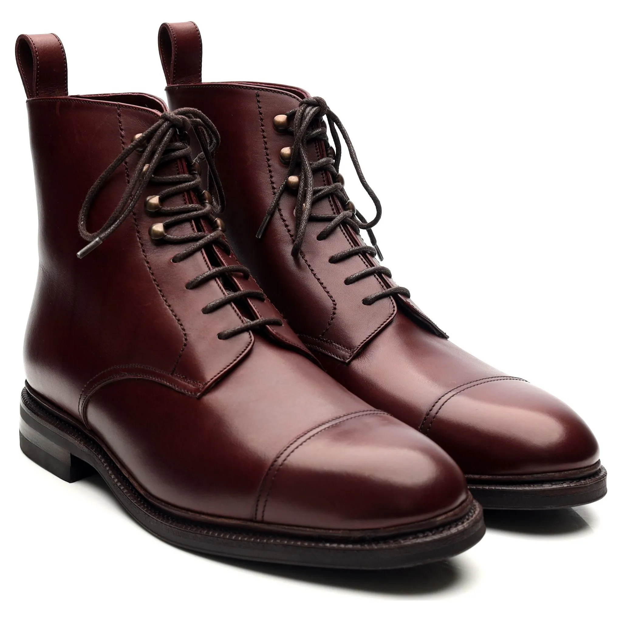 '101747 'Burgundy Leather Boots UK 6.5 E