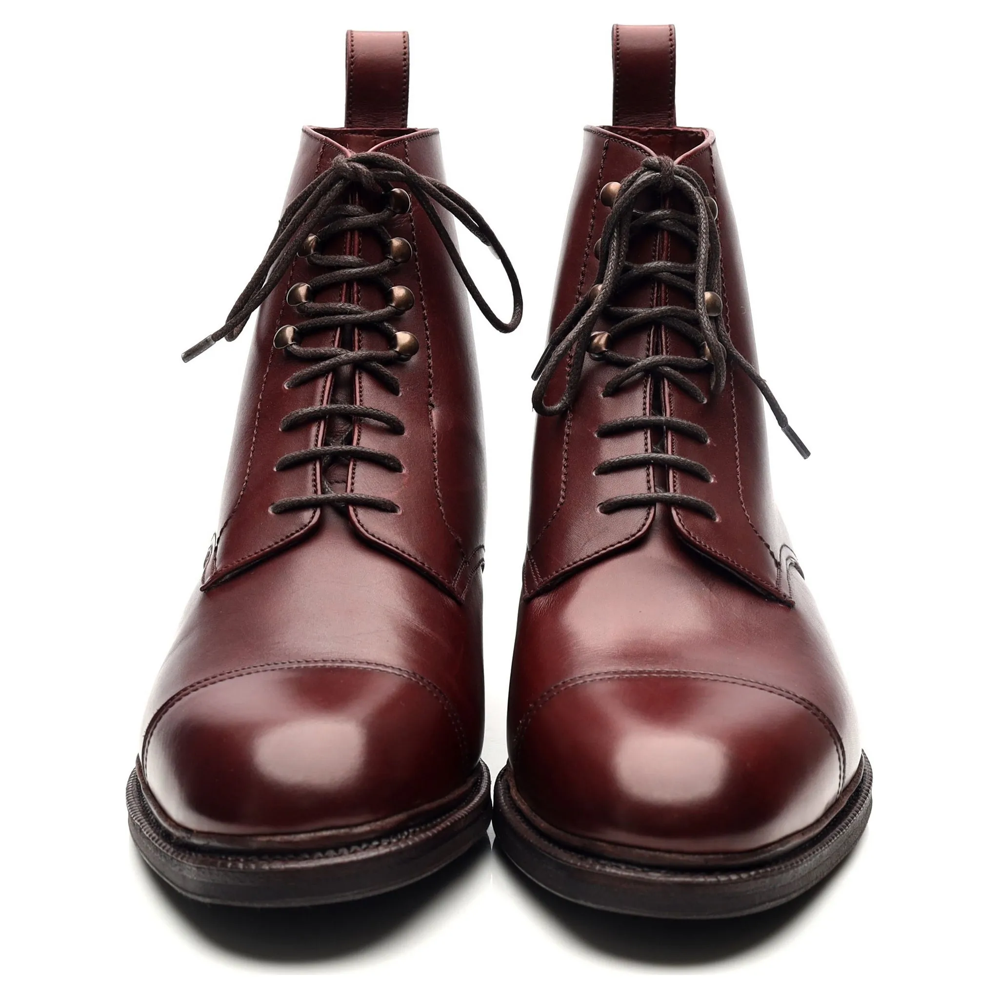 '101747 'Burgundy Leather Boots UK 6.5 E