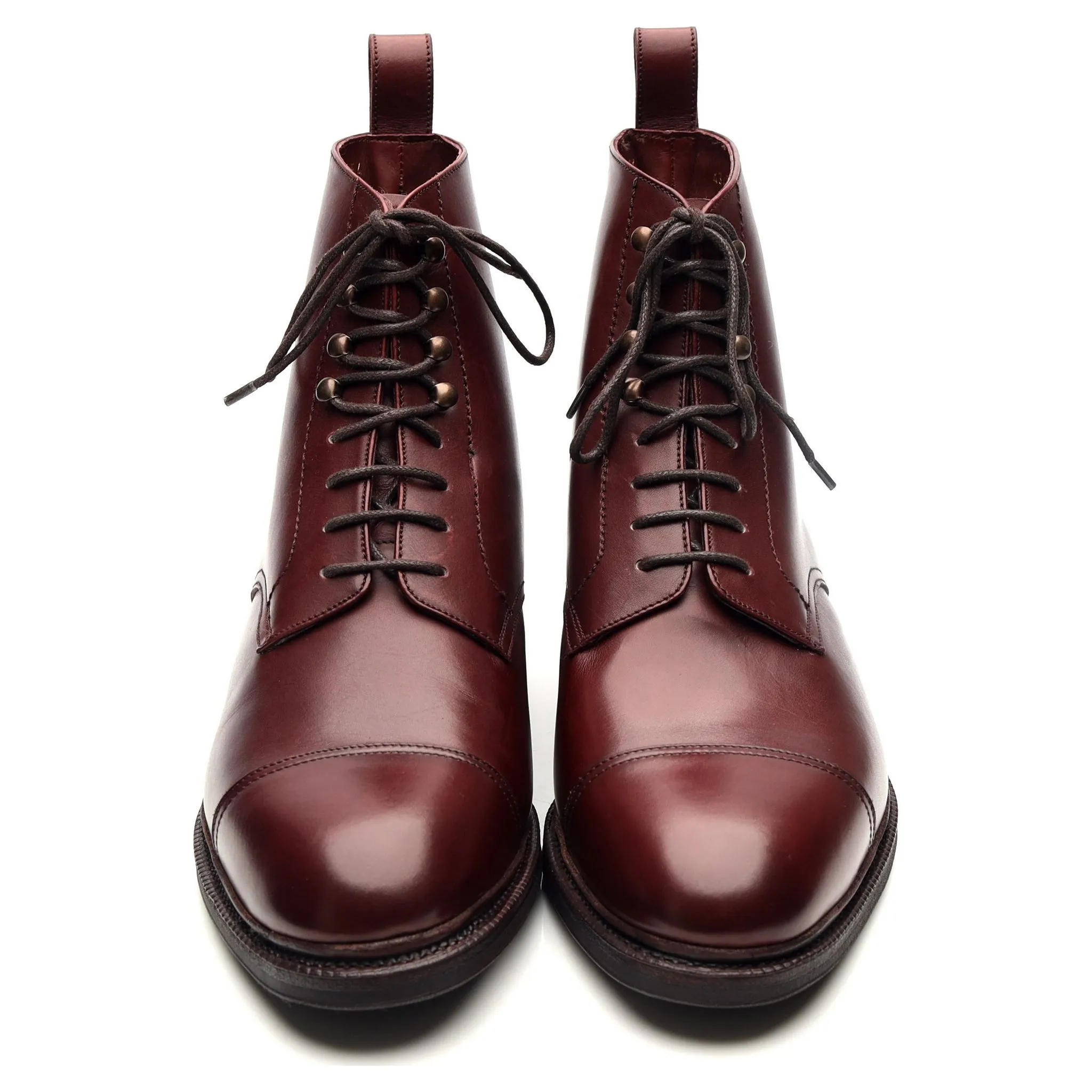 '101747 'Burgundy Leather Boots UK 6.5 E