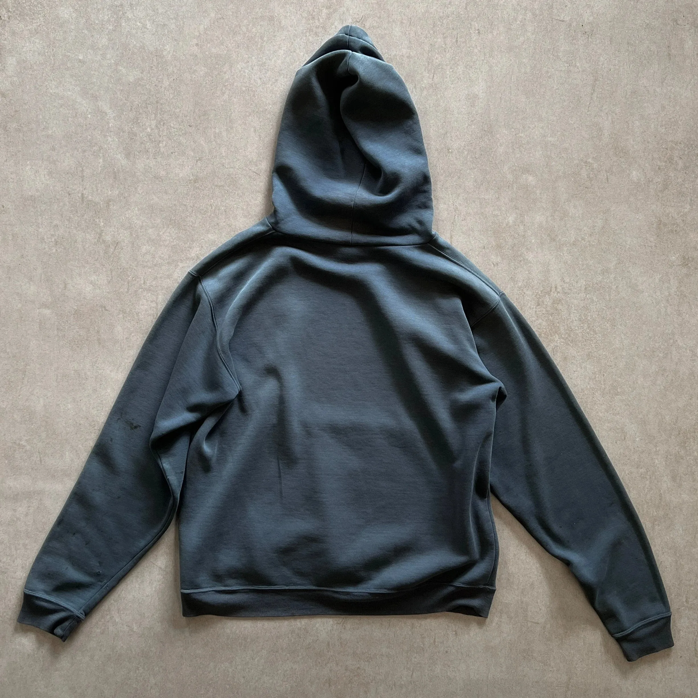 1990s Faded Blue Carhartt Script Logo Hoodie - L