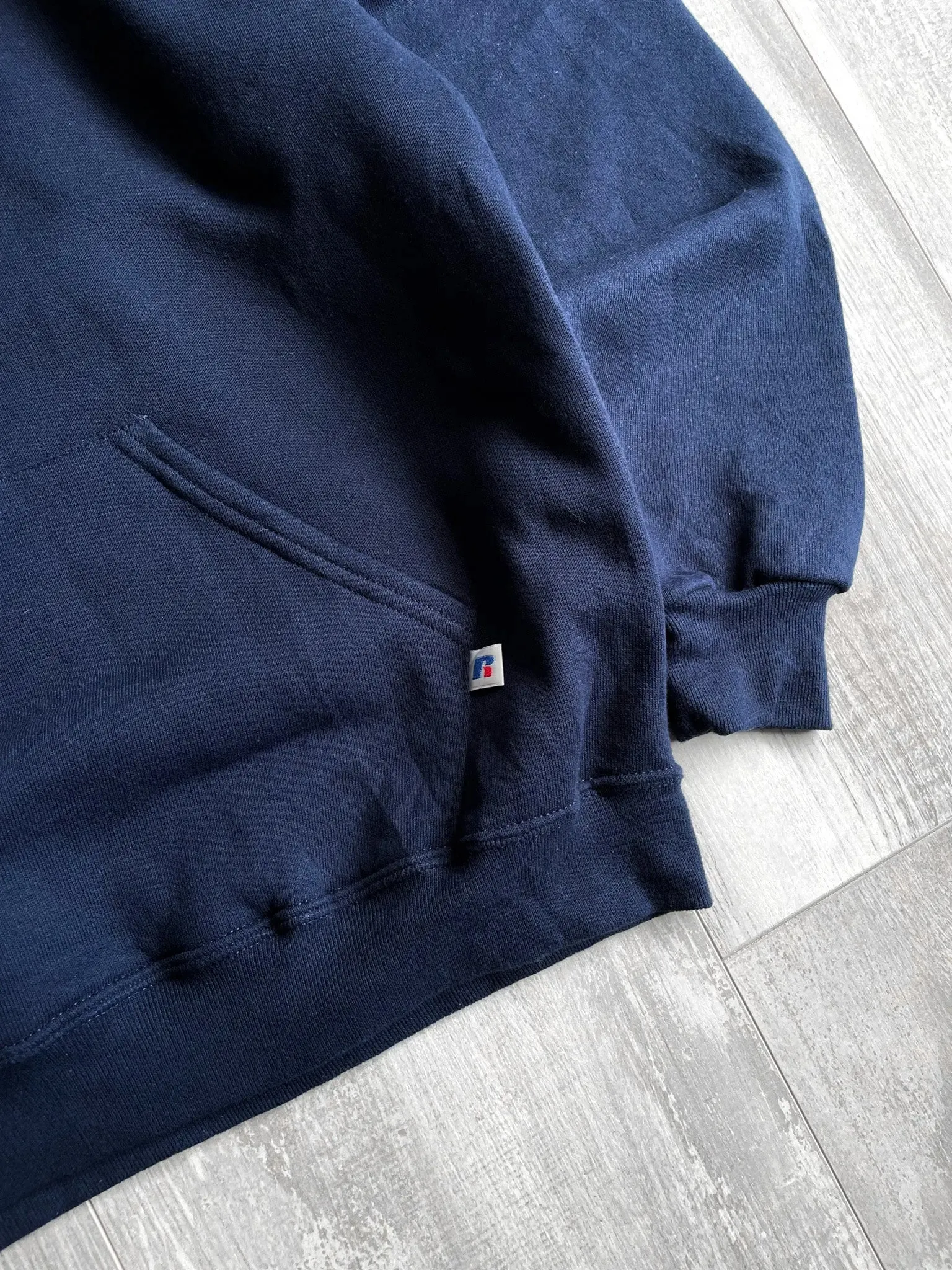 1990's Russell Athletic Navy Hoodie - L