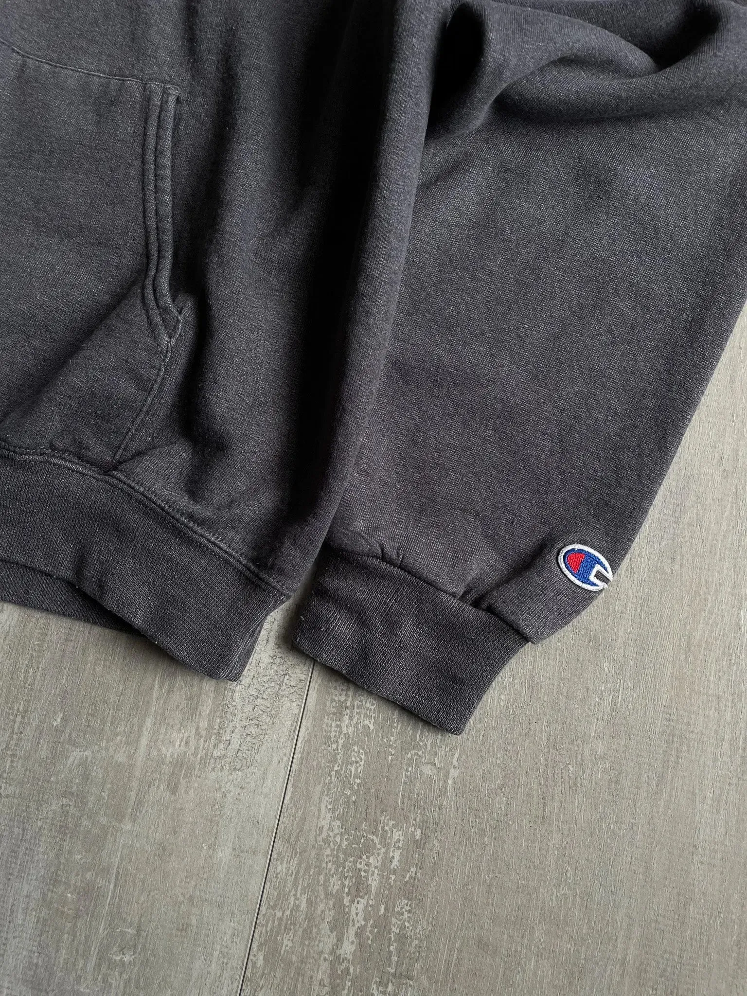 1990's Syracuse Champion Hoodie Charcoal Grey - M