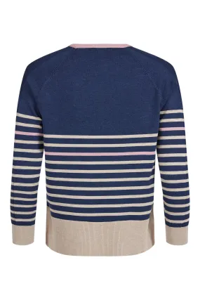 6938 Navy Strip Print Pullover Sunday - Buy Now