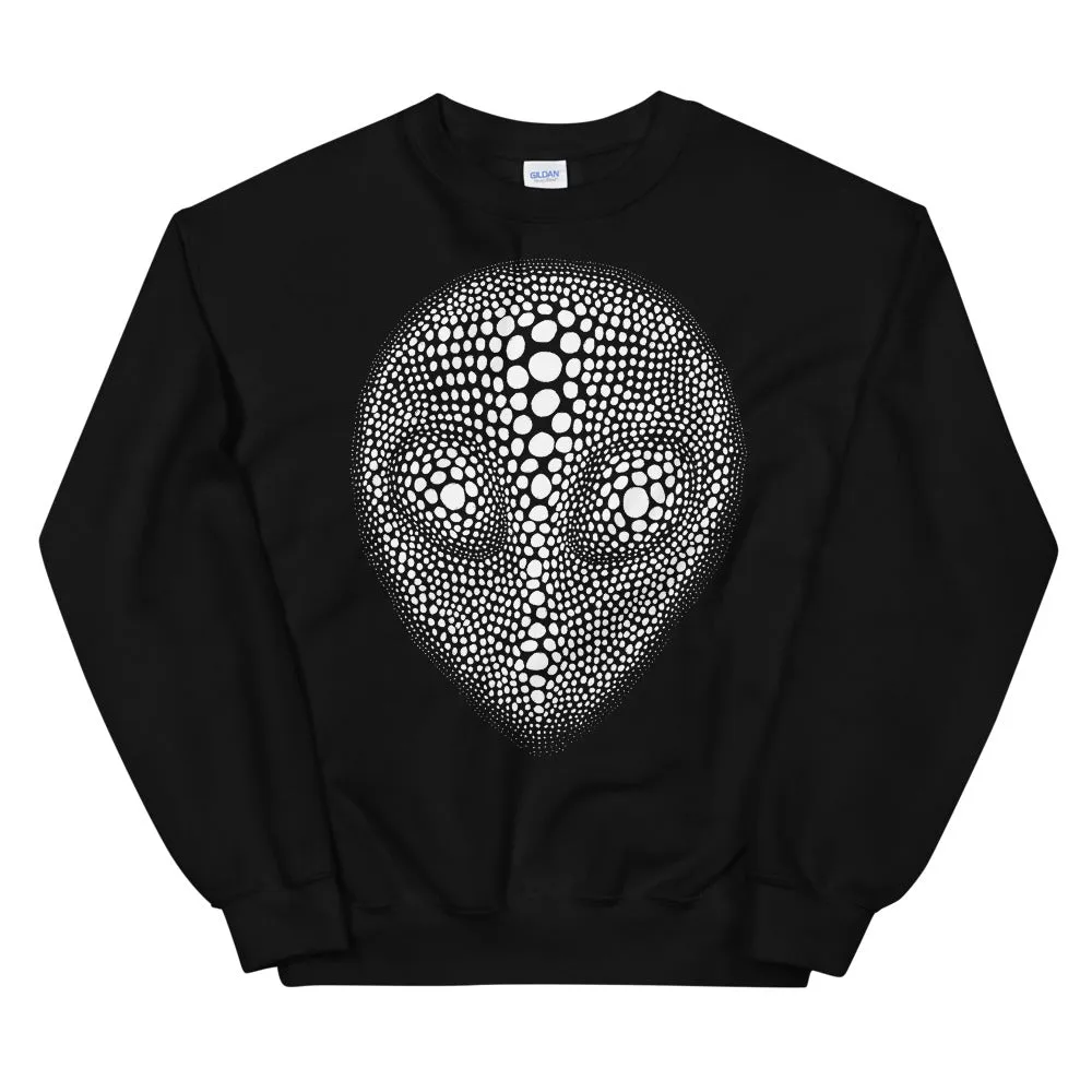 Alien Head Graphic Sweatshirt - Black - Illusion Design