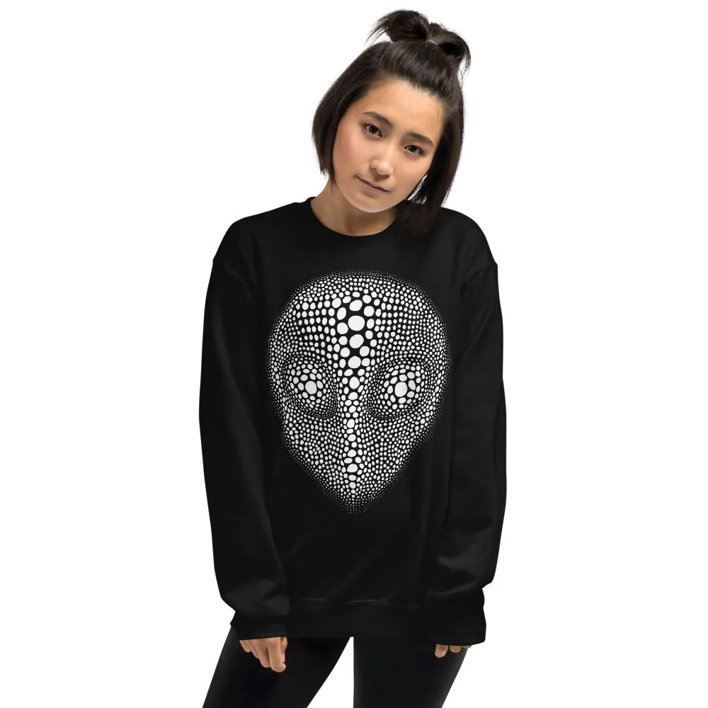 Alien Head Graphic Sweatshirt - Black - Illusion Design