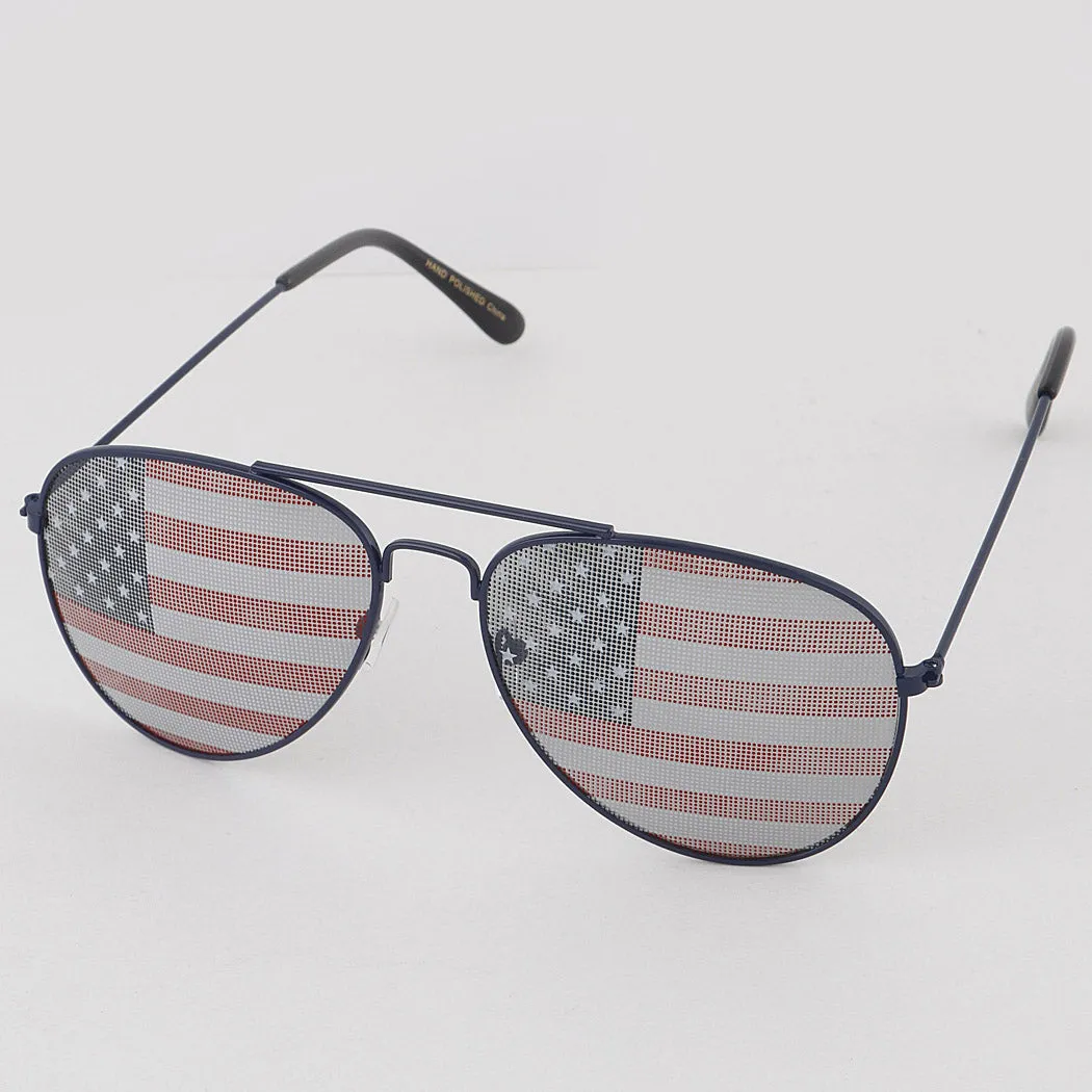 American Flag Aviator Sunglasses for Toddlers and Big Kids.