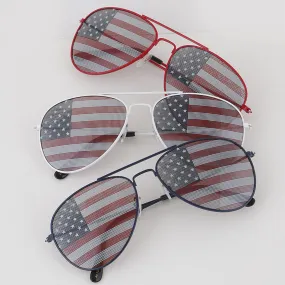 American Flag Aviator Sunglasses for Toddlers and Big Kids.