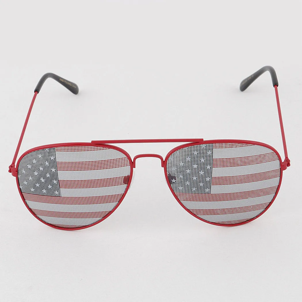 American Flag Aviator Sunglasses for Toddlers and Big Kids.