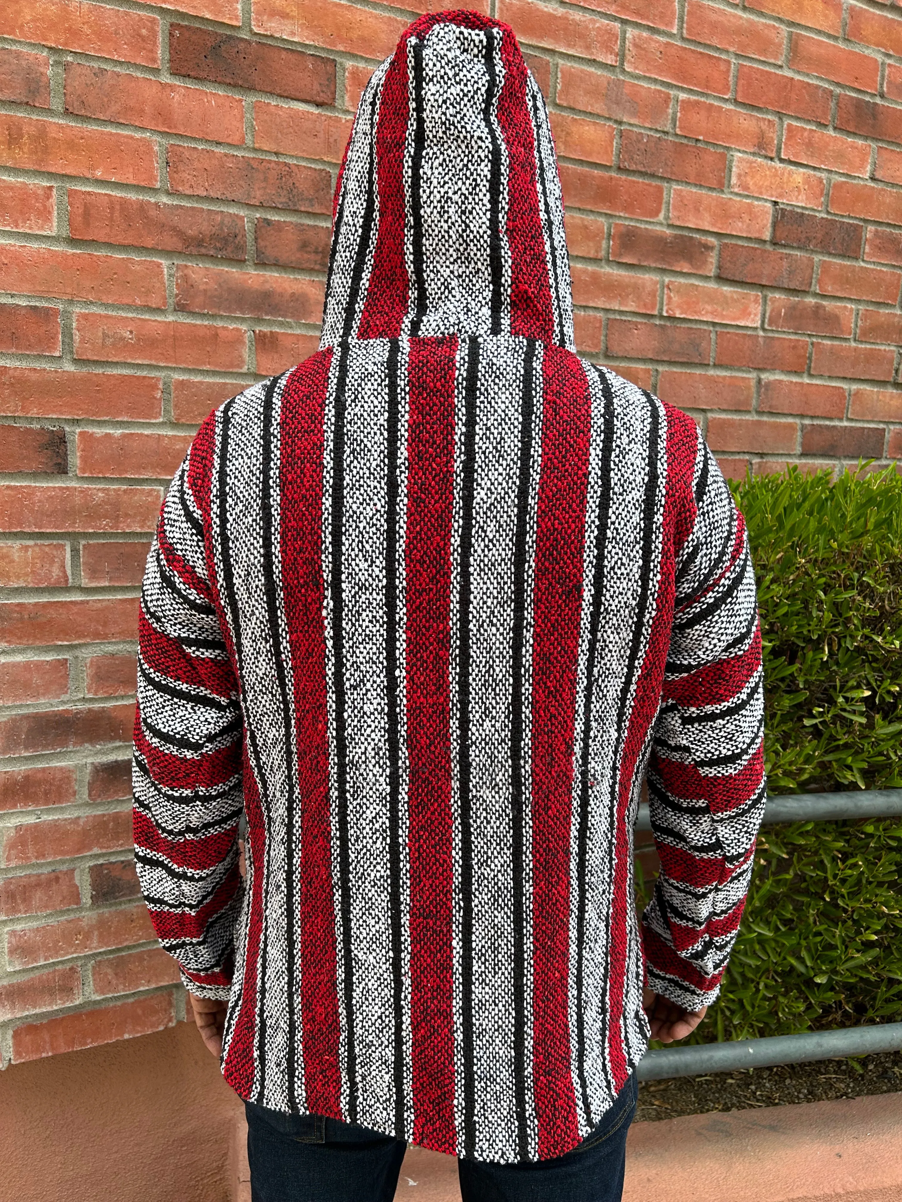 Baja pullover with front pocket and hood