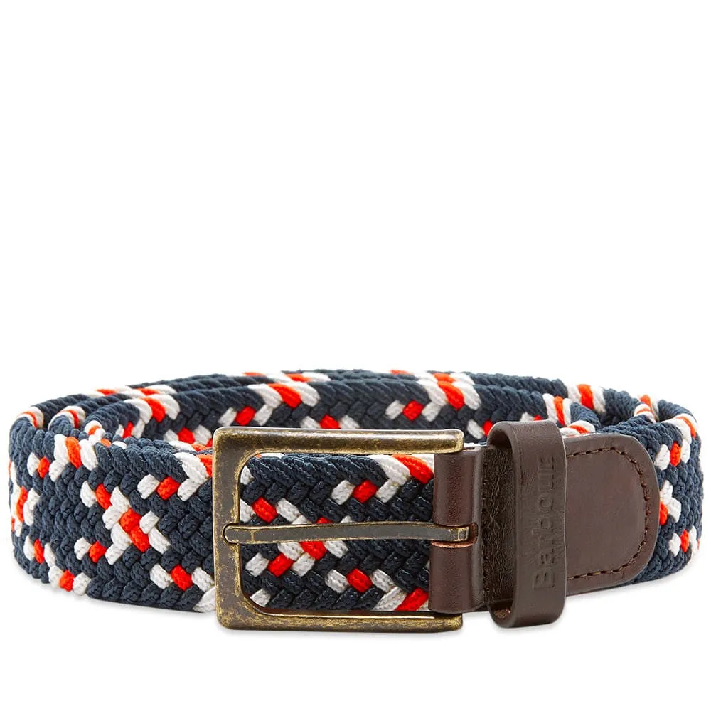 Barbour Men's Ford Belt - Red Navy & Ecru