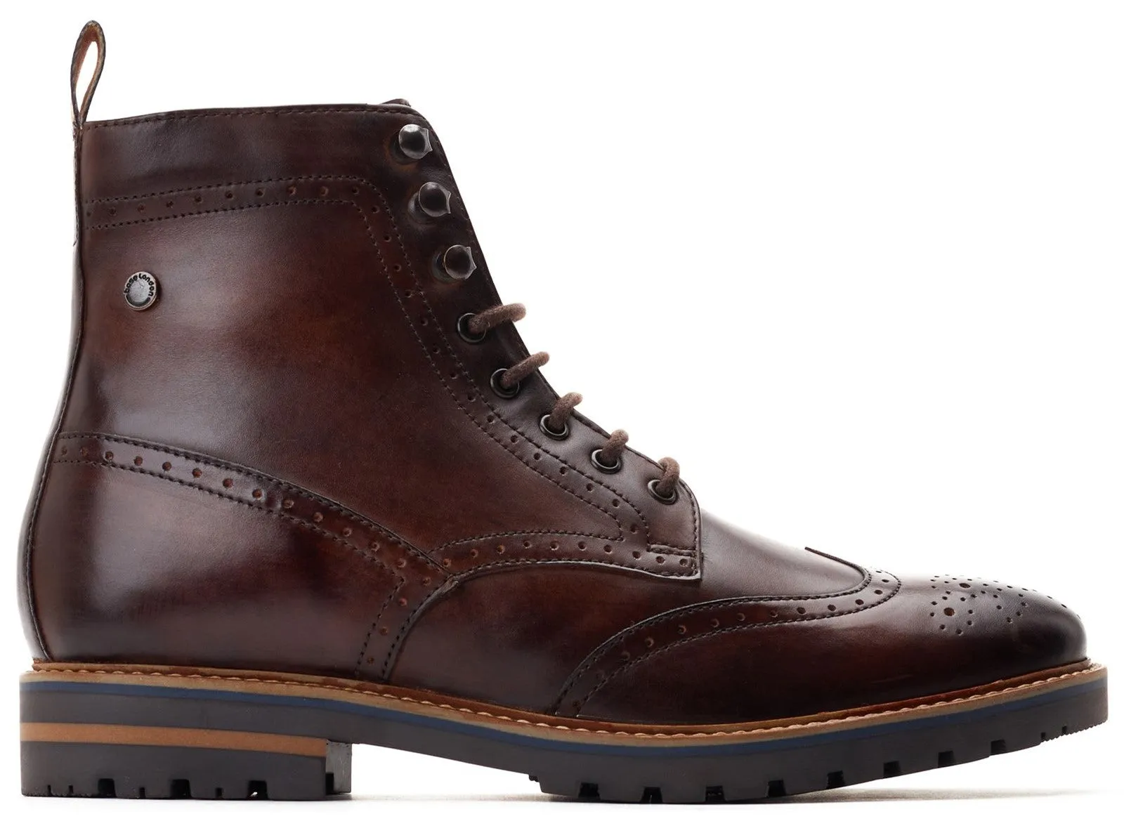 Base London Grove Washed Leather Brogue Boot