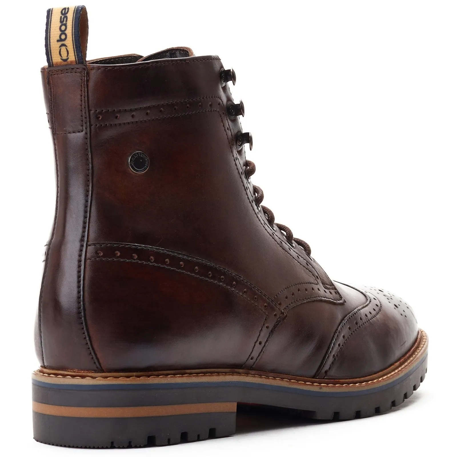 Base London Grove Washed Leather Brogue Boot