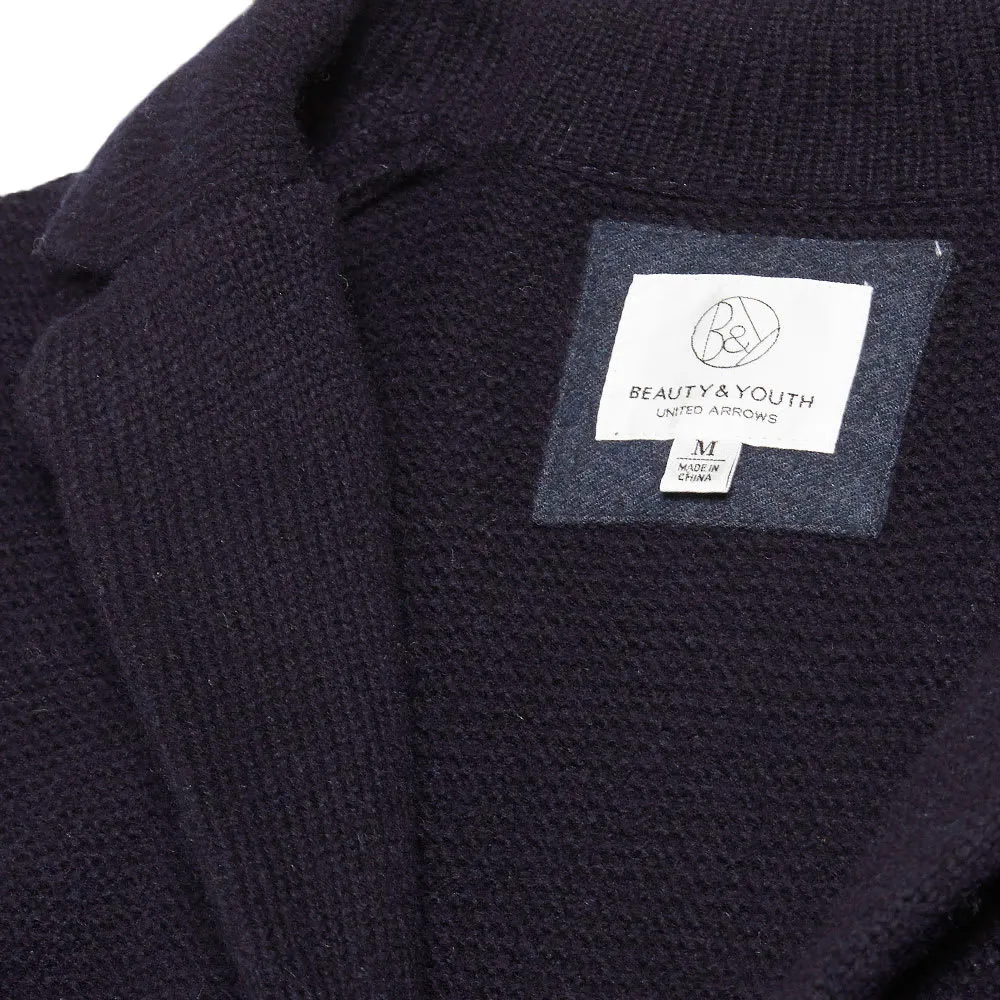 Beauty and Youth Air Yarn Wool Knit Jacket in Navy