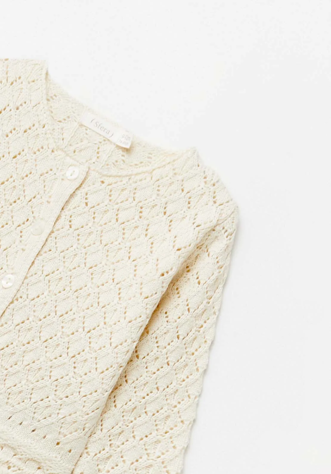 Beige Crochet Cardigan