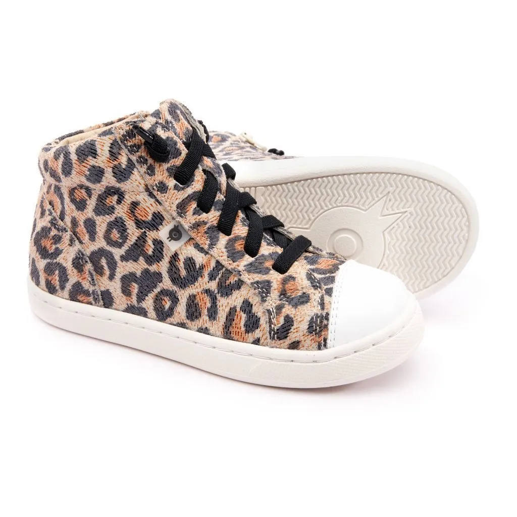 Beige Leopard High Top Sneakers