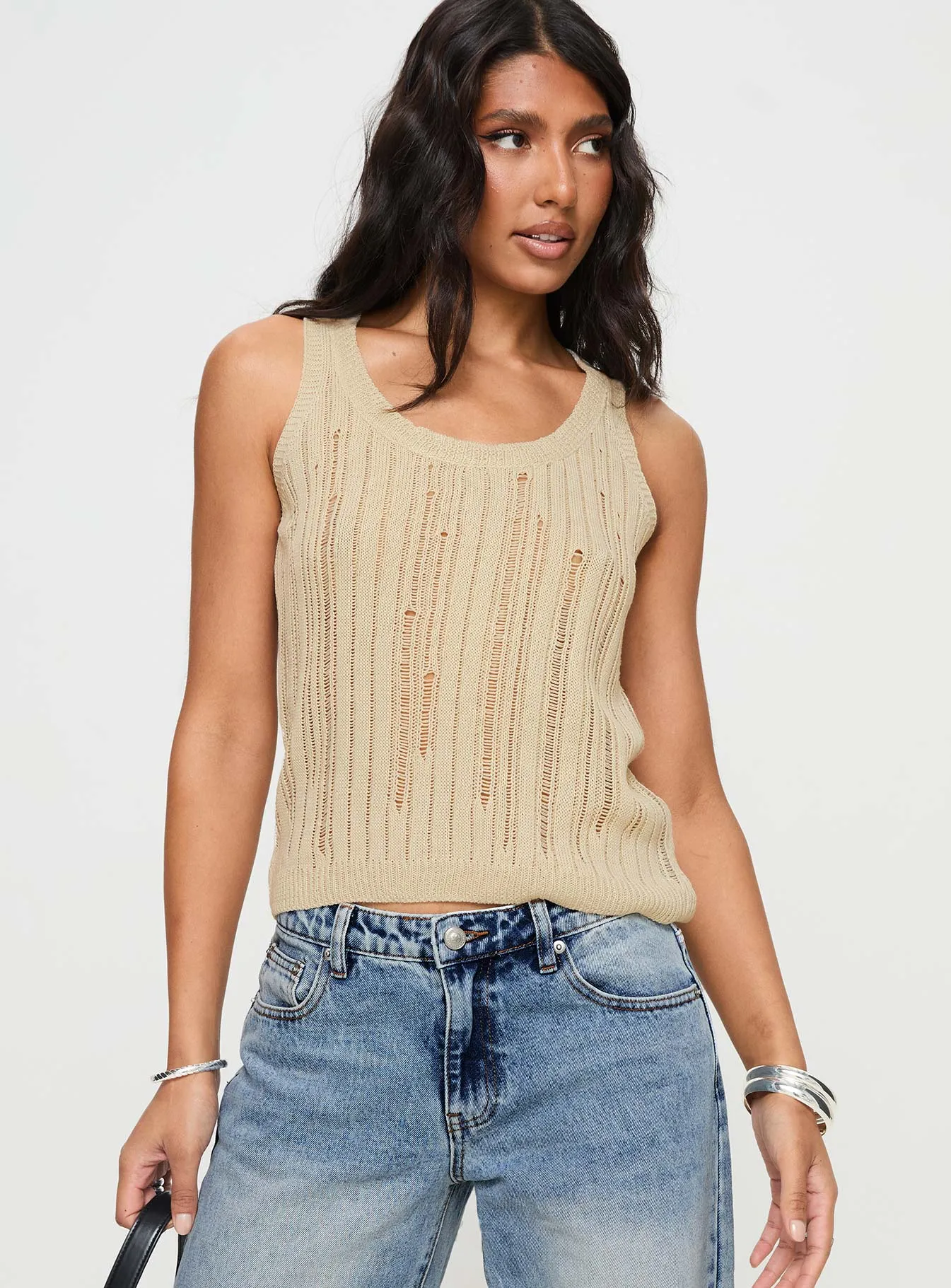 Beige Wategoes Knit Top