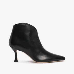 Black leather ankle boot for women