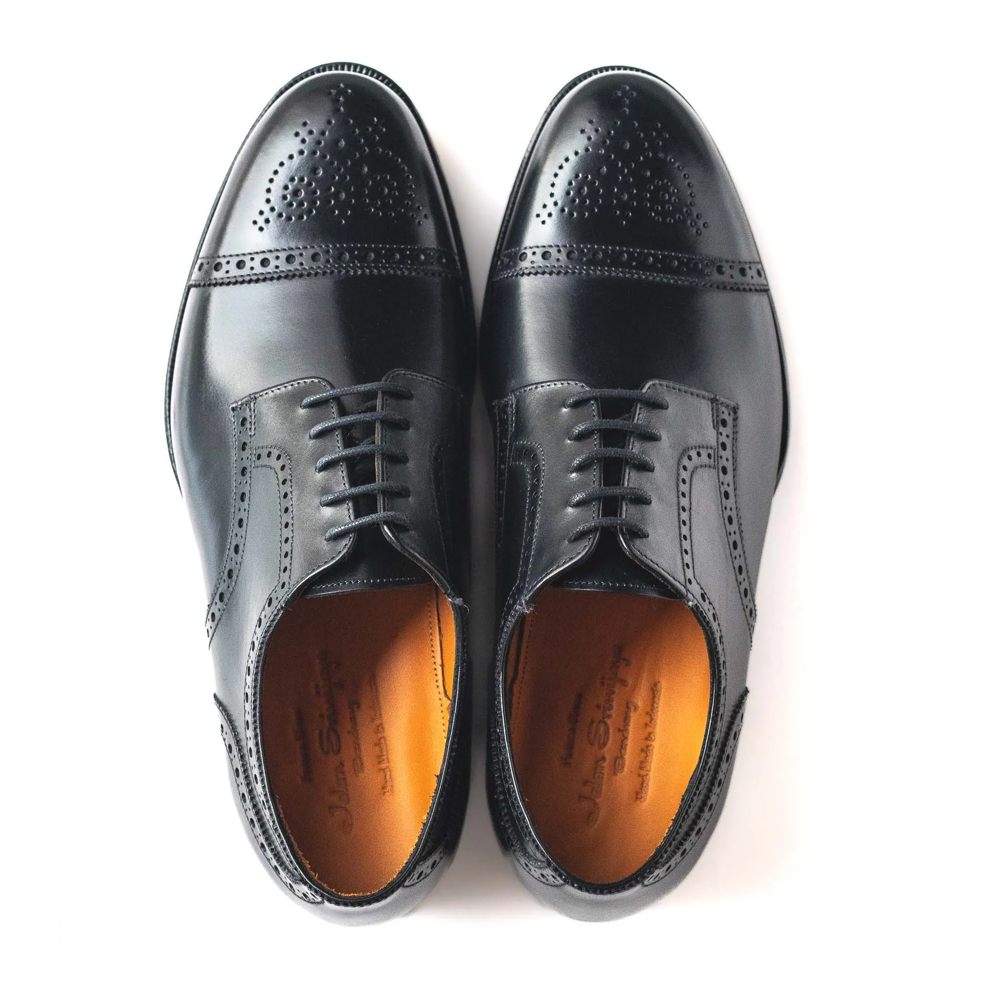 Black Men's Half Brogue Derby #98846