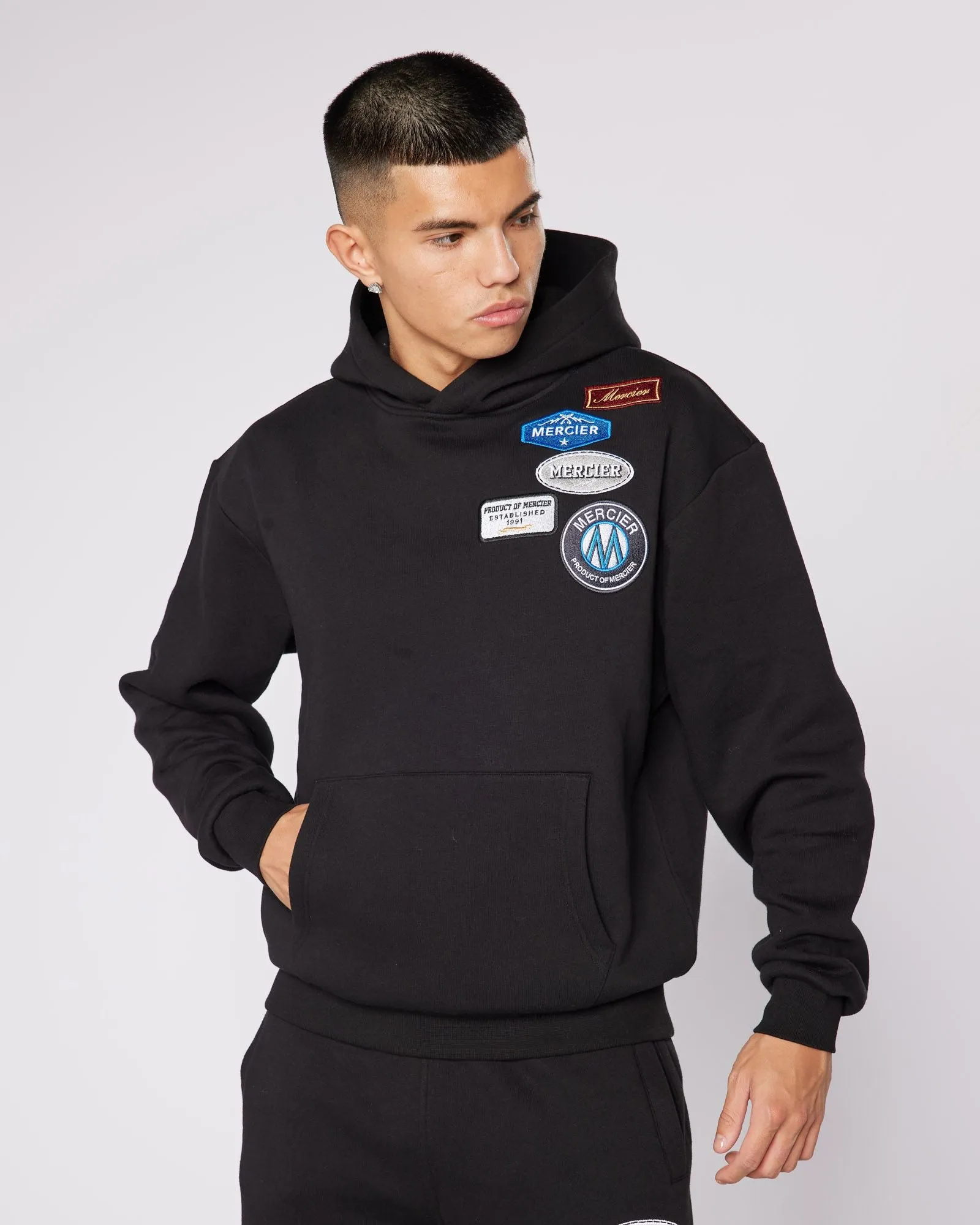 Black Relaxed OG Badge Hoodie **PRE ORDER SHIPPING 16/12/24**