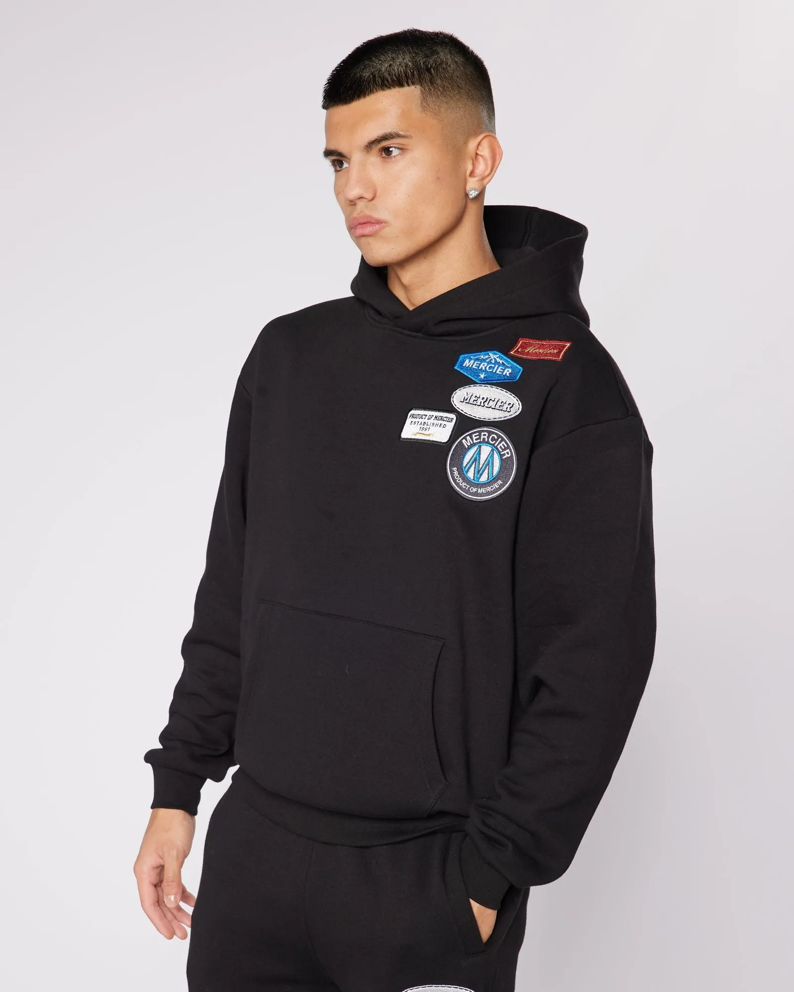 Black Relaxed OG Badge Hoodie **PRE ORDER SHIPPING 16/12/24**