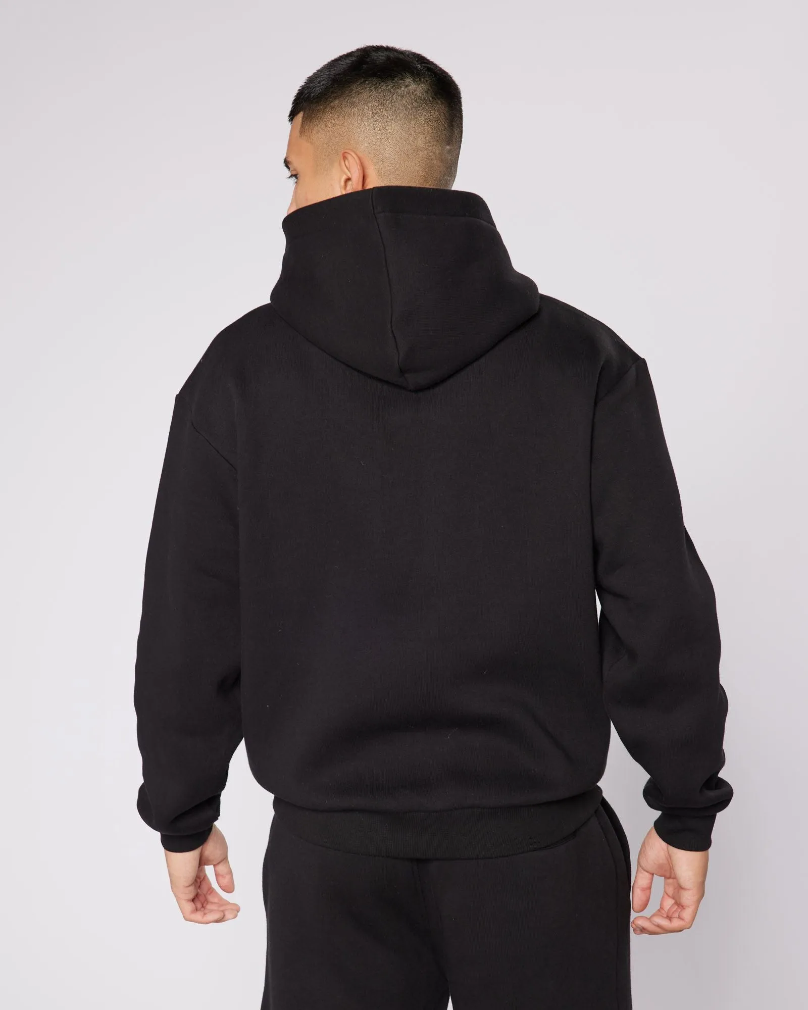 Black Relaxed OG Badge Hoodie **PRE ORDER SHIPPING 16/12/24**