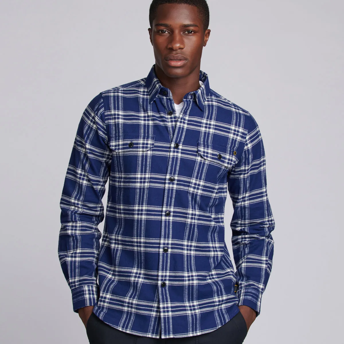 Blue Bold Check Shirt - Barbour International - Tailored Fit