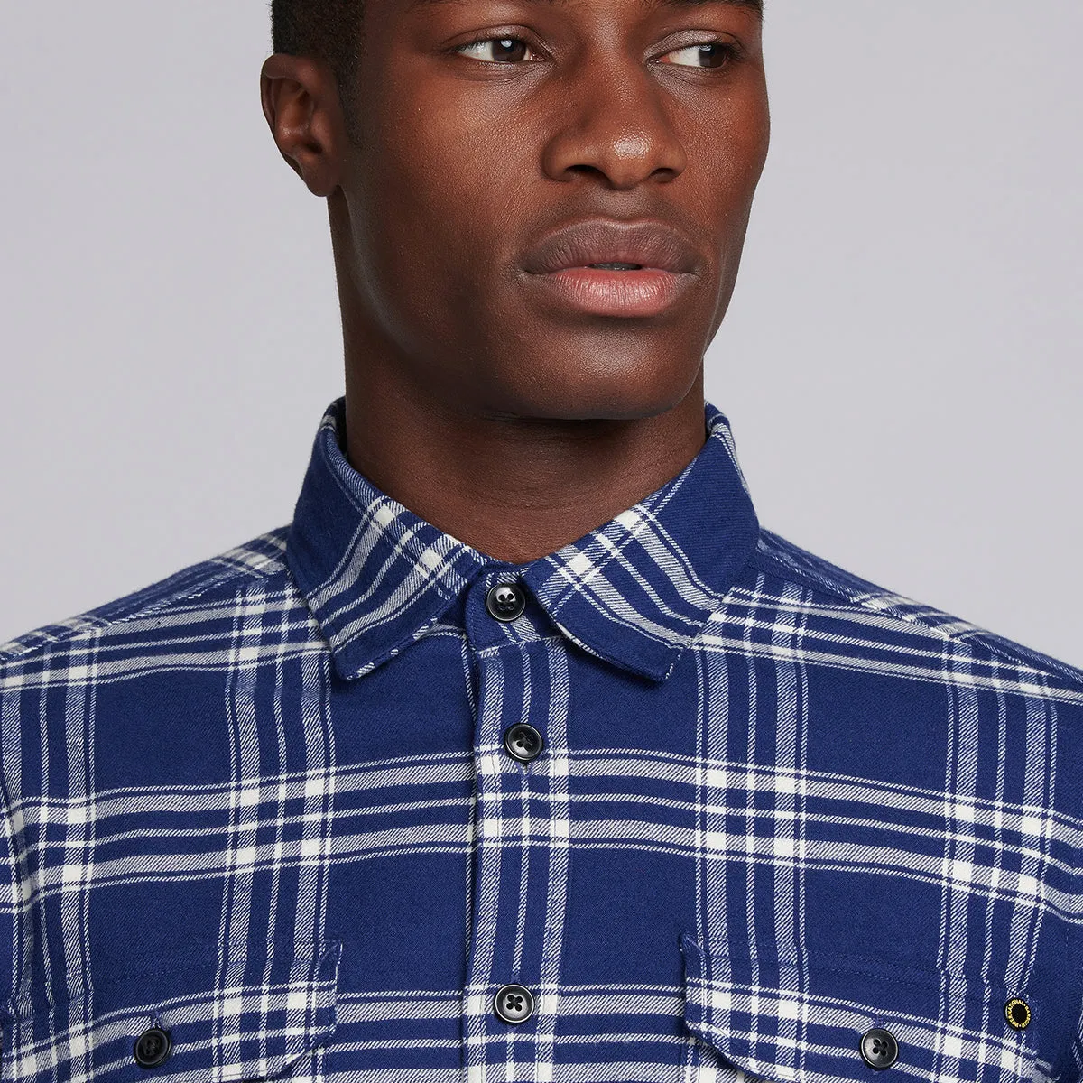 Blue Bold Check Shirt - Barbour International - Tailored Fit