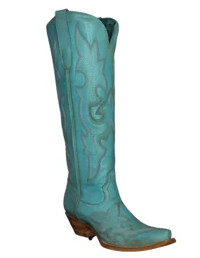 Blue Embroidery Tall Top Boots for Women by Corral