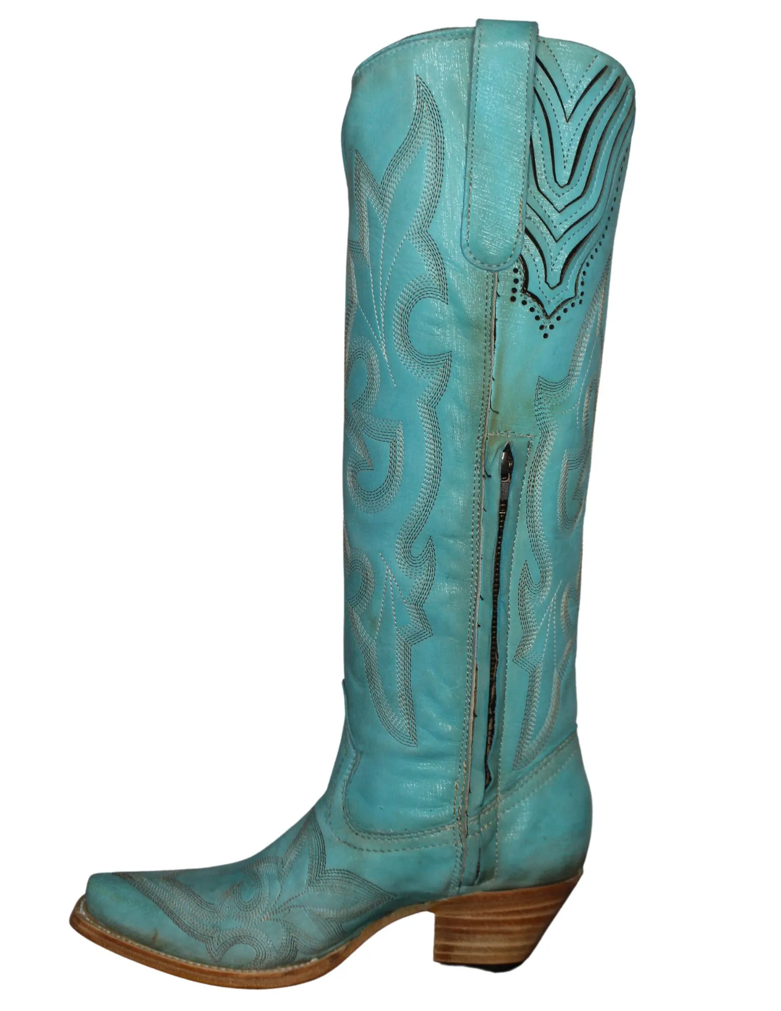 Blue Embroidery Tall Top Boots for Women by Corral