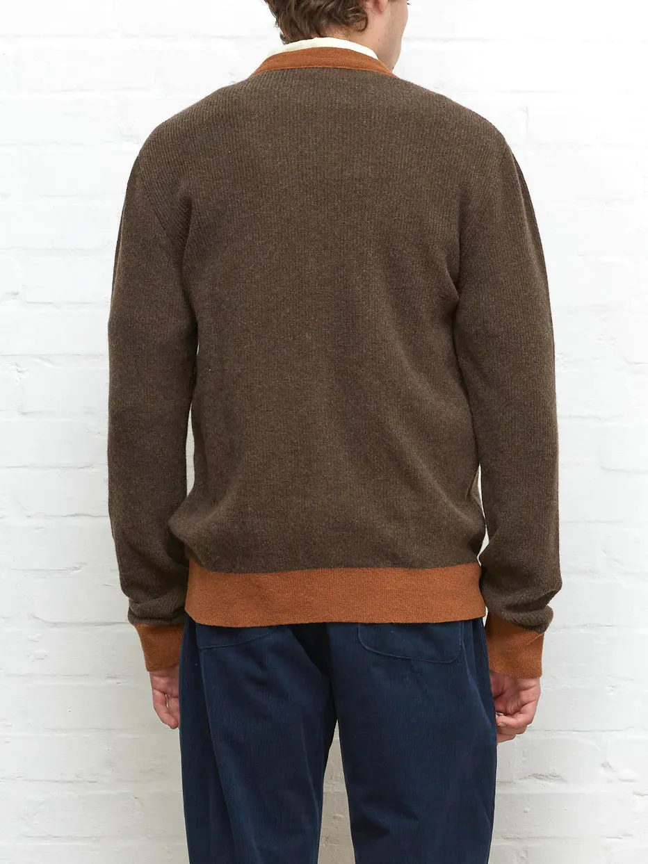 Brown Cardigan: Oliver Spencer Caradale Cardigan - Benson