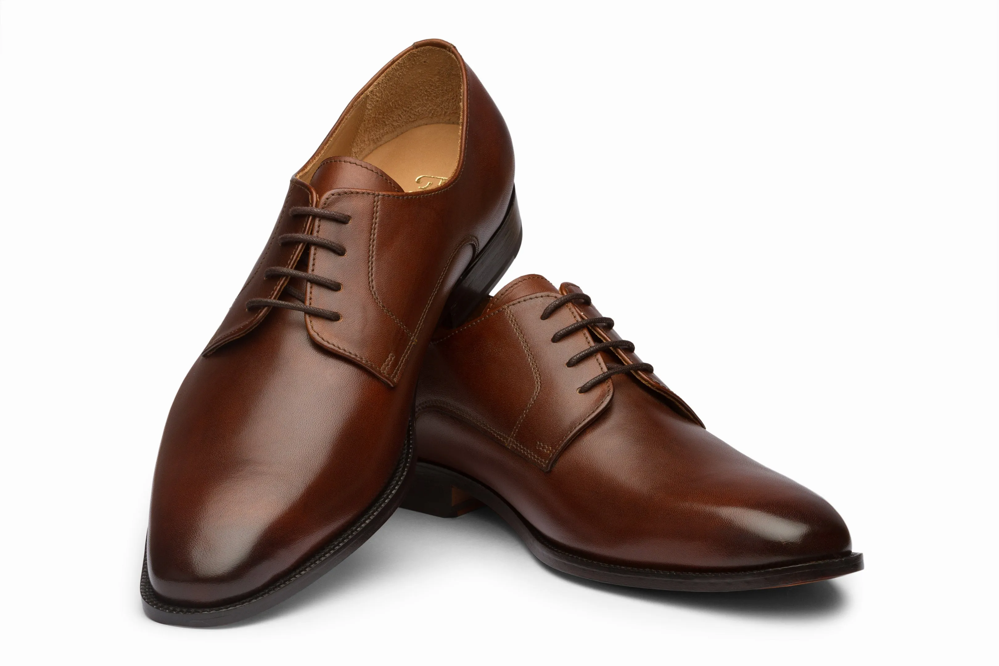 Brown Plain Derby shoes - Top choice for stylish footwear