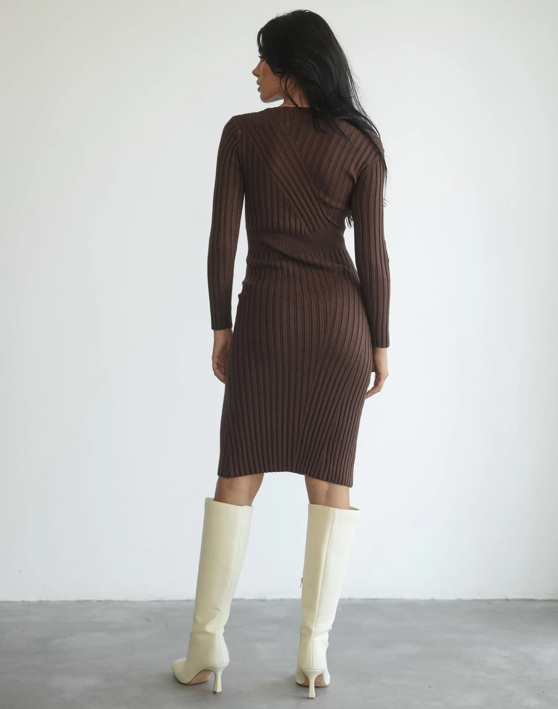 Brown Rolanda Midi Dress