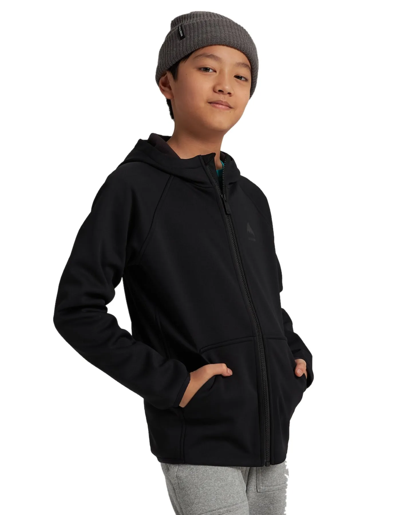 Burton Crown Weatherproof Full-Zip Fleece, Kids, True Black.