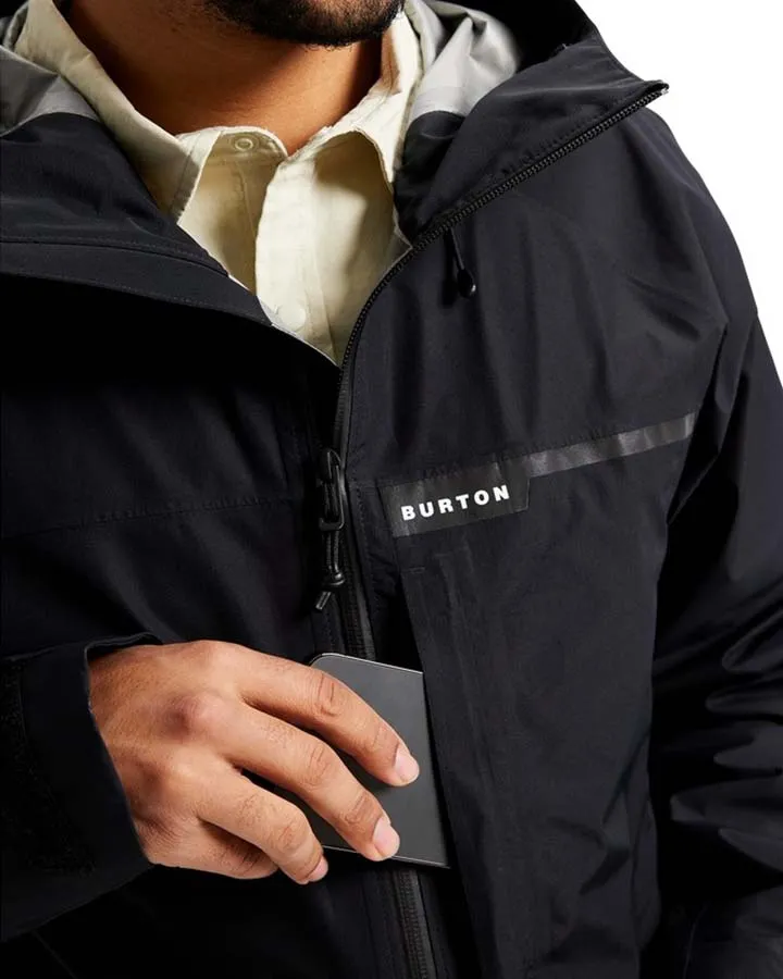 Burton Men's Veridry Rain Jacket - True Black - Gore-Tex 2L - 2023