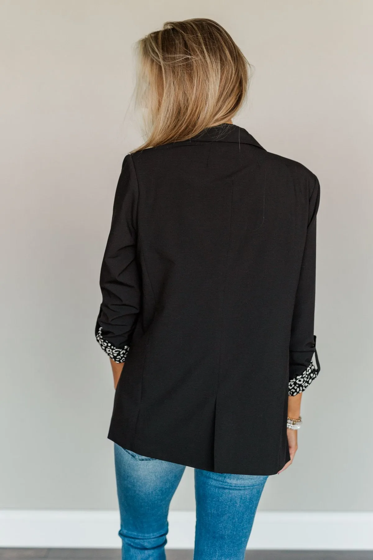 Business Beauty Black Open Front Blazer