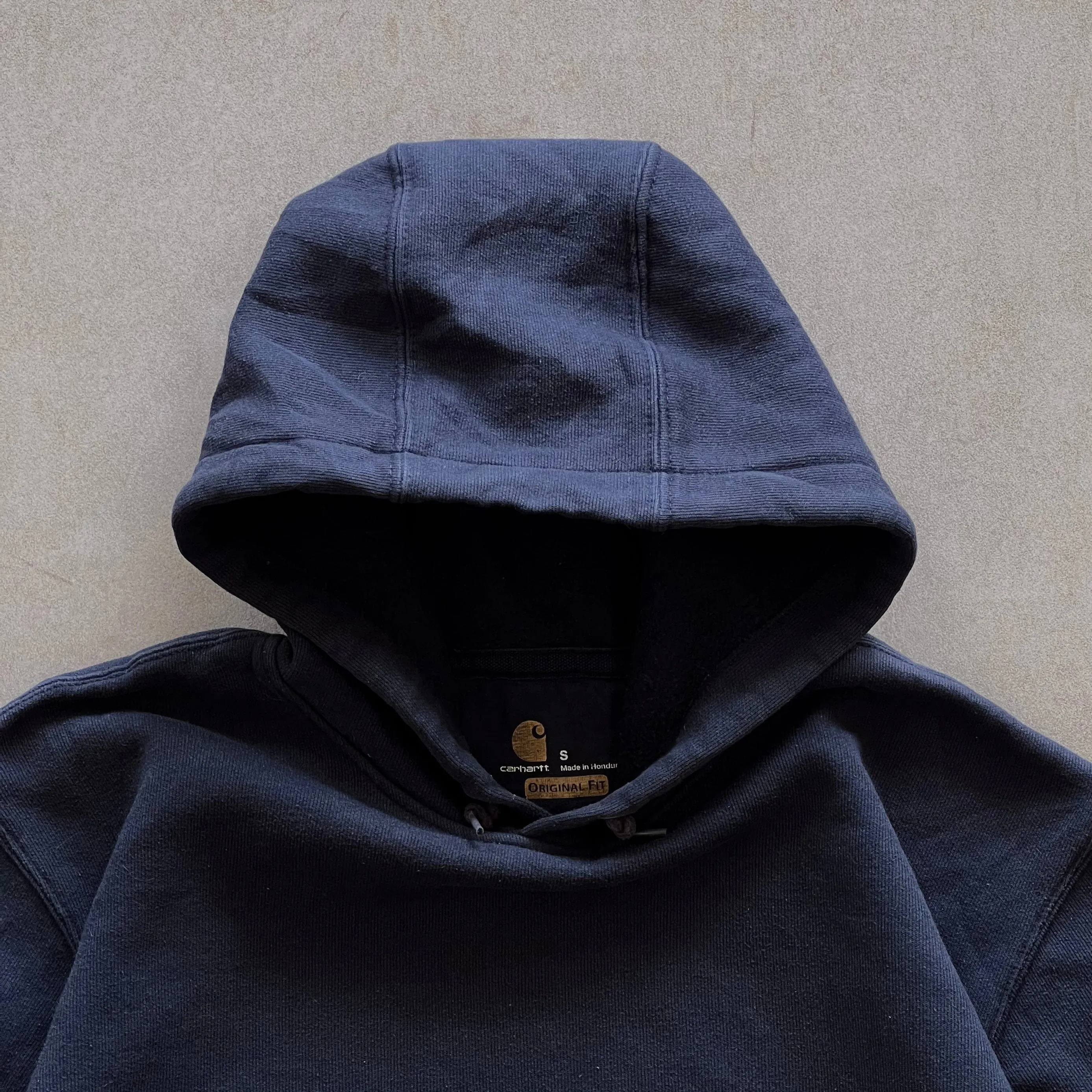 Carhartt Navy Logo Hoodie - S