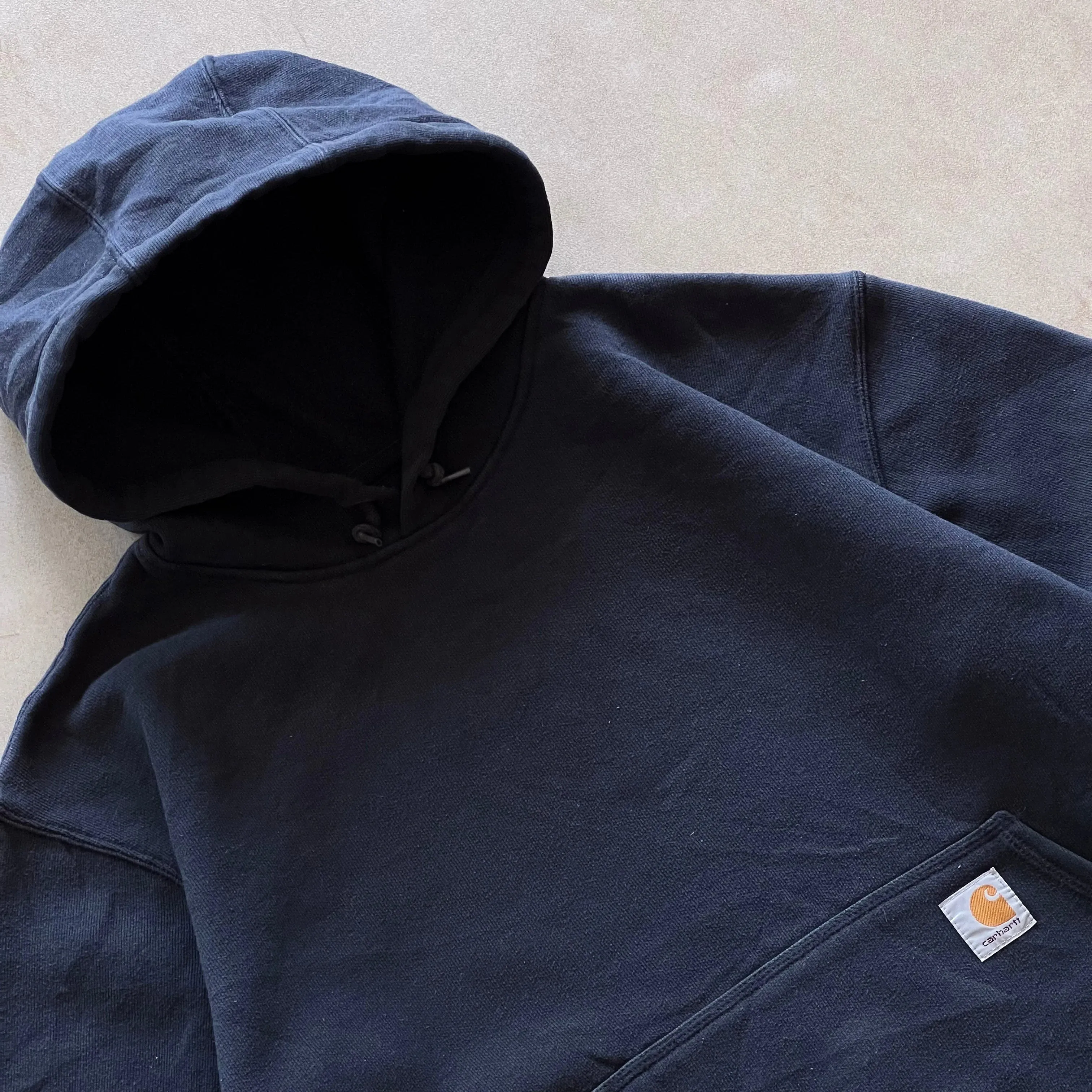 Carhartt Navy Logo Hoodie - S