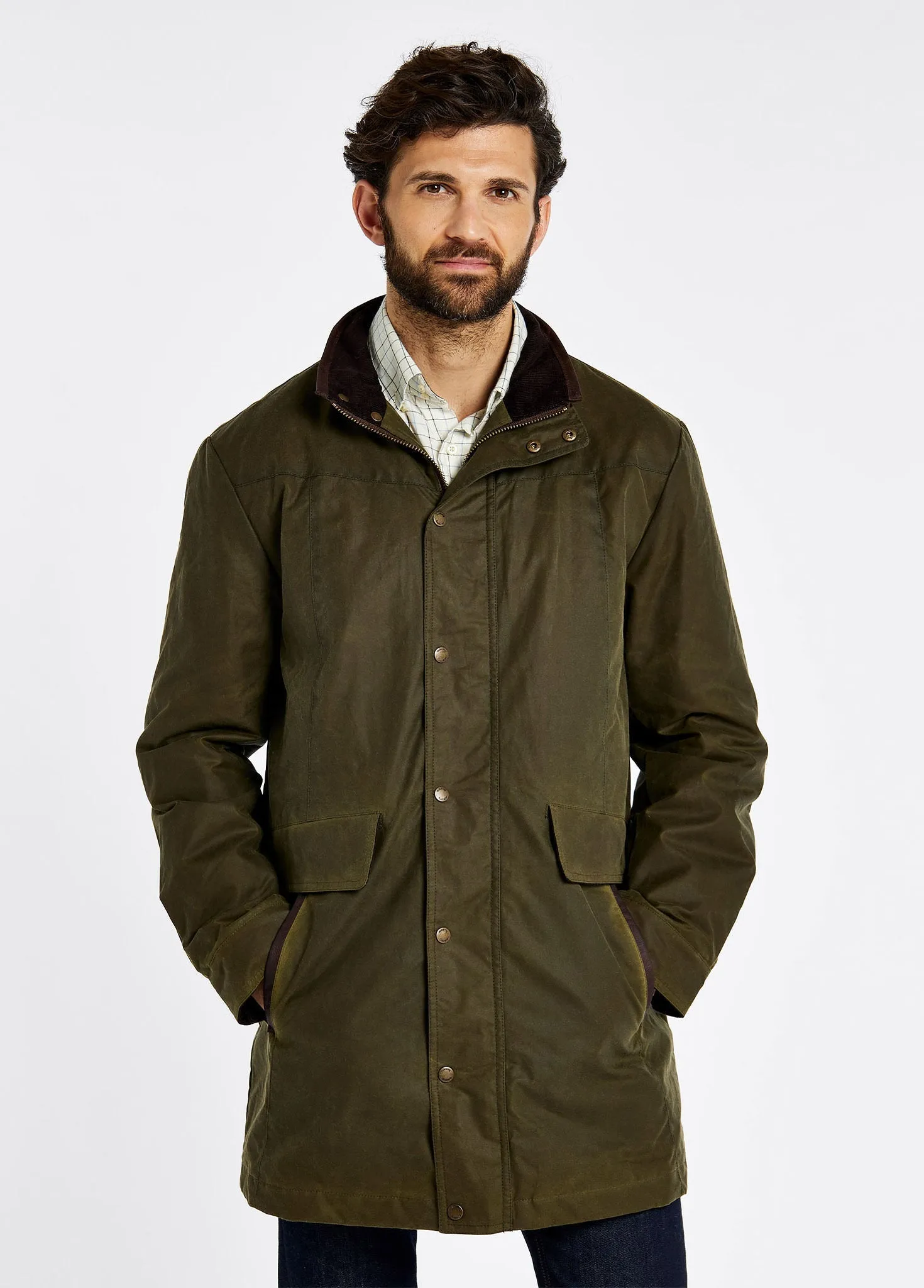 Chalkhill Men's Long Wax Jacket - Fennel