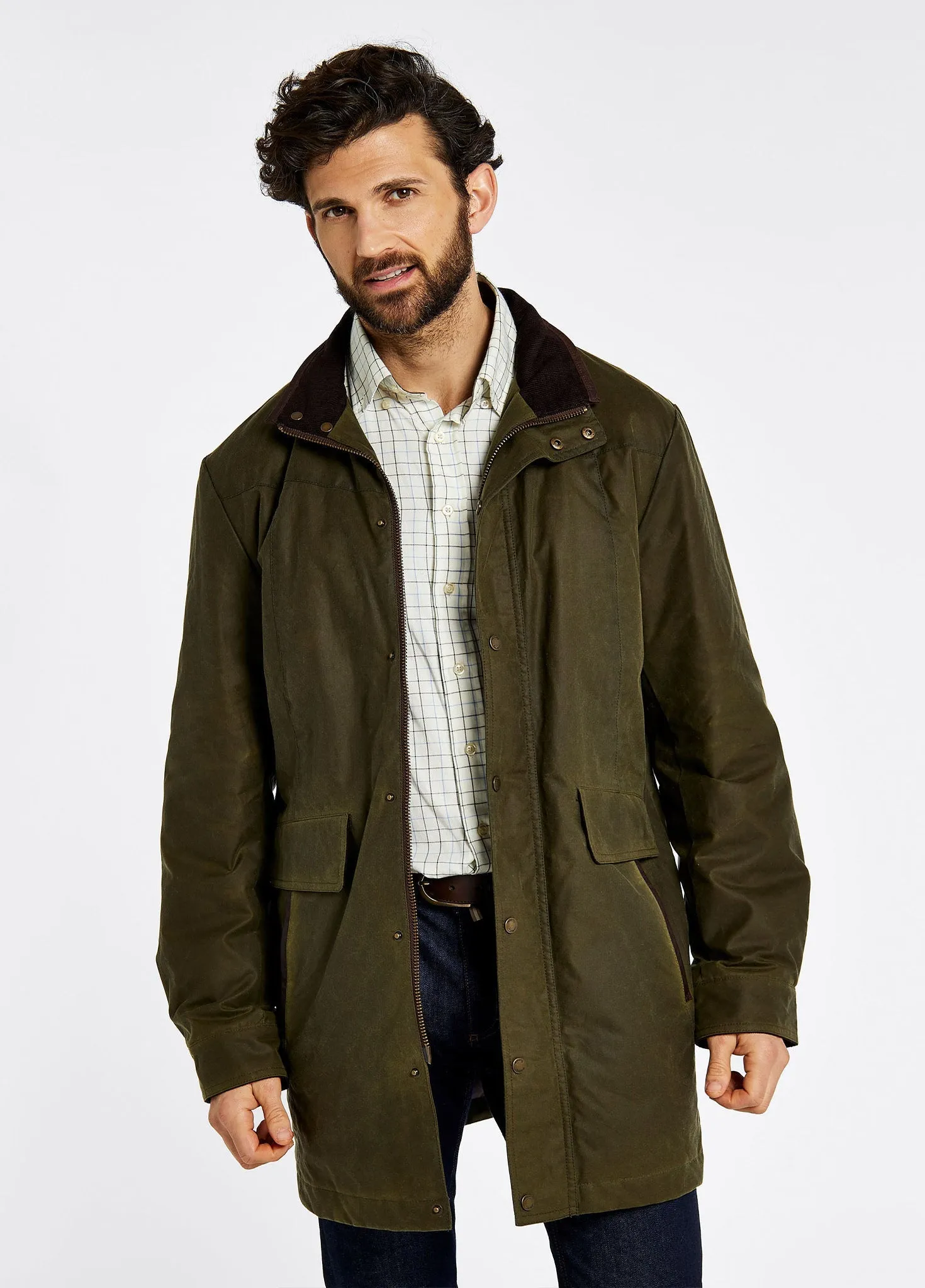 Chalkhill Men's Long Wax Jacket - Fennel