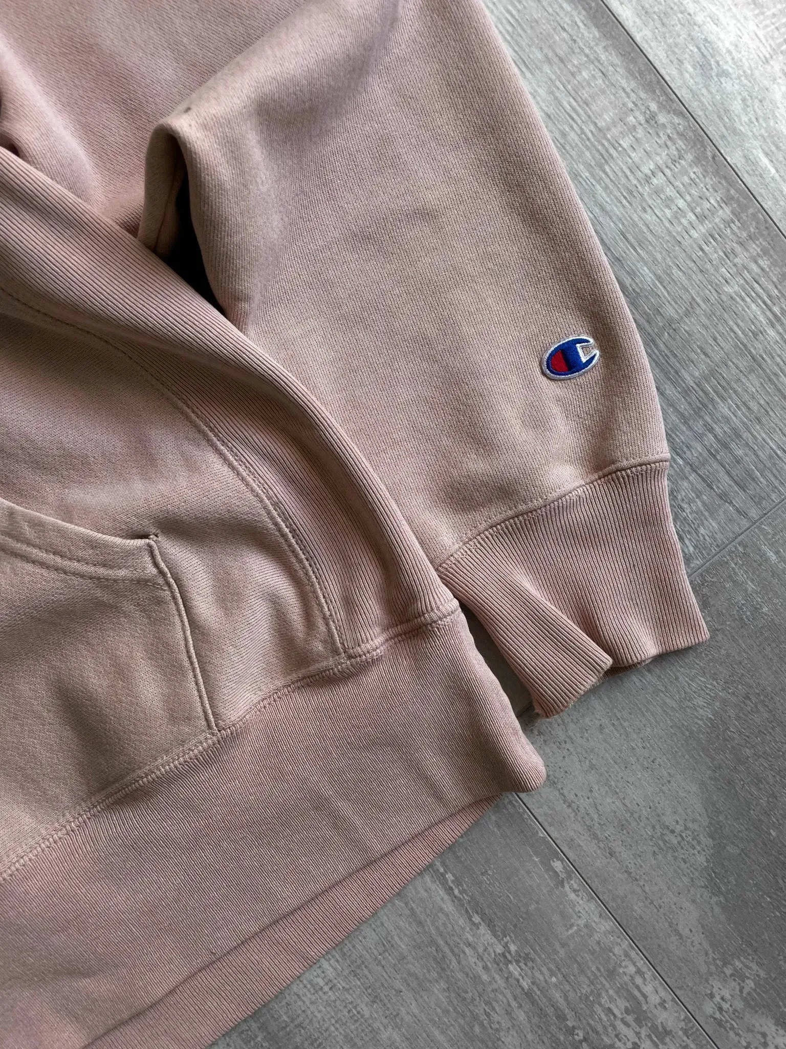 Champion Reverse Weave Pink Biege Hoodie - M