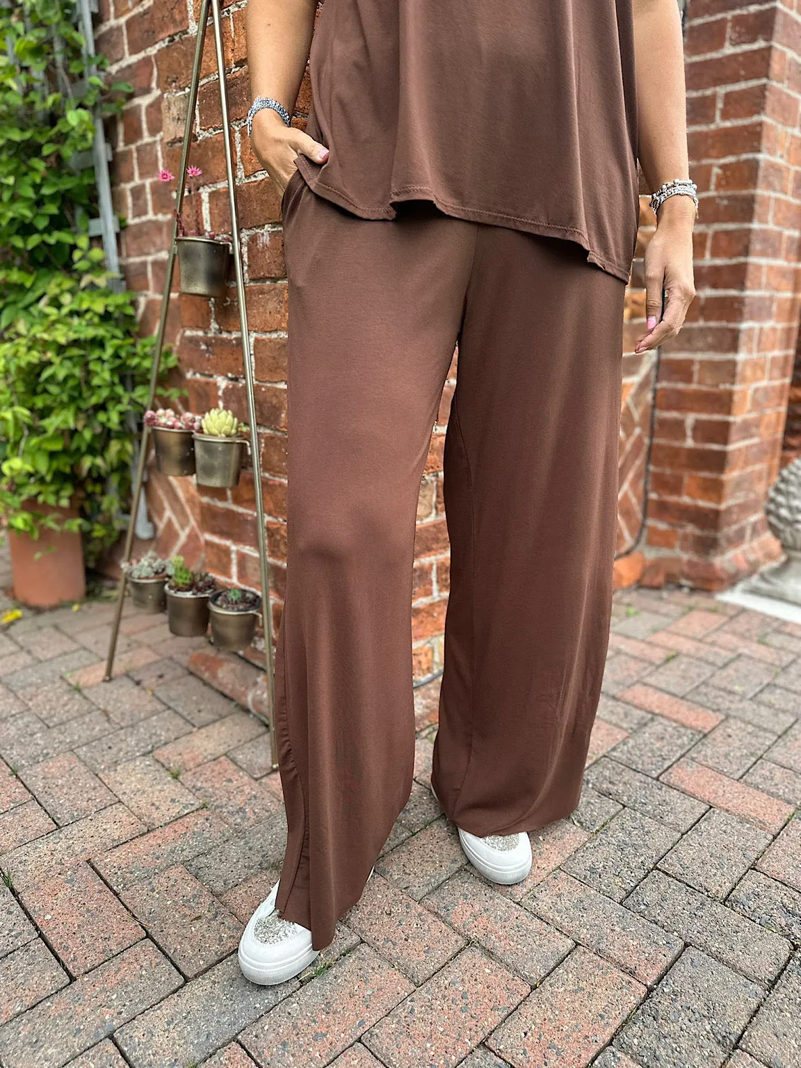 Chocolate Wide Leg Pants Tammy