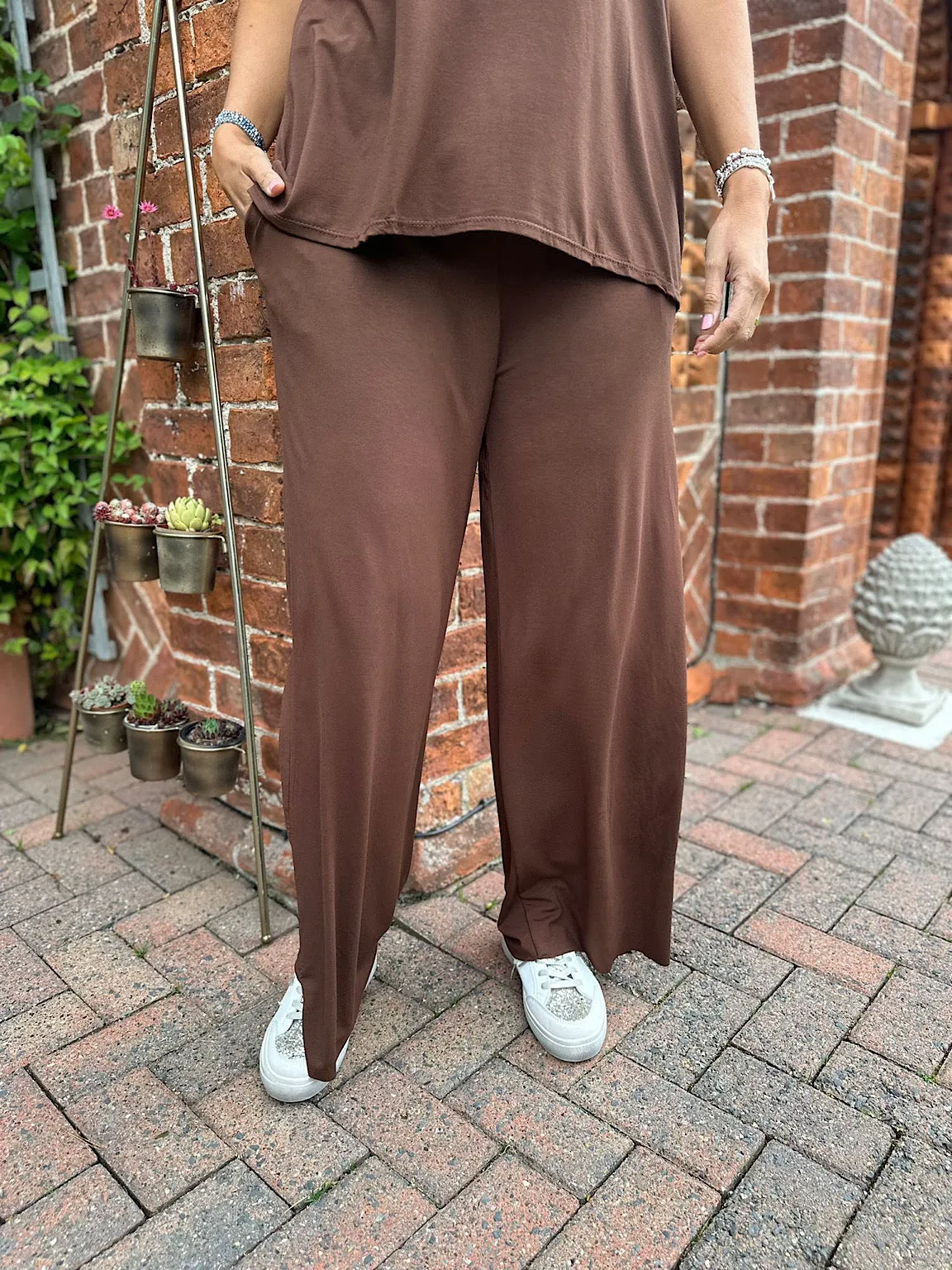 Chocolate Wide Leg Pants Tammy