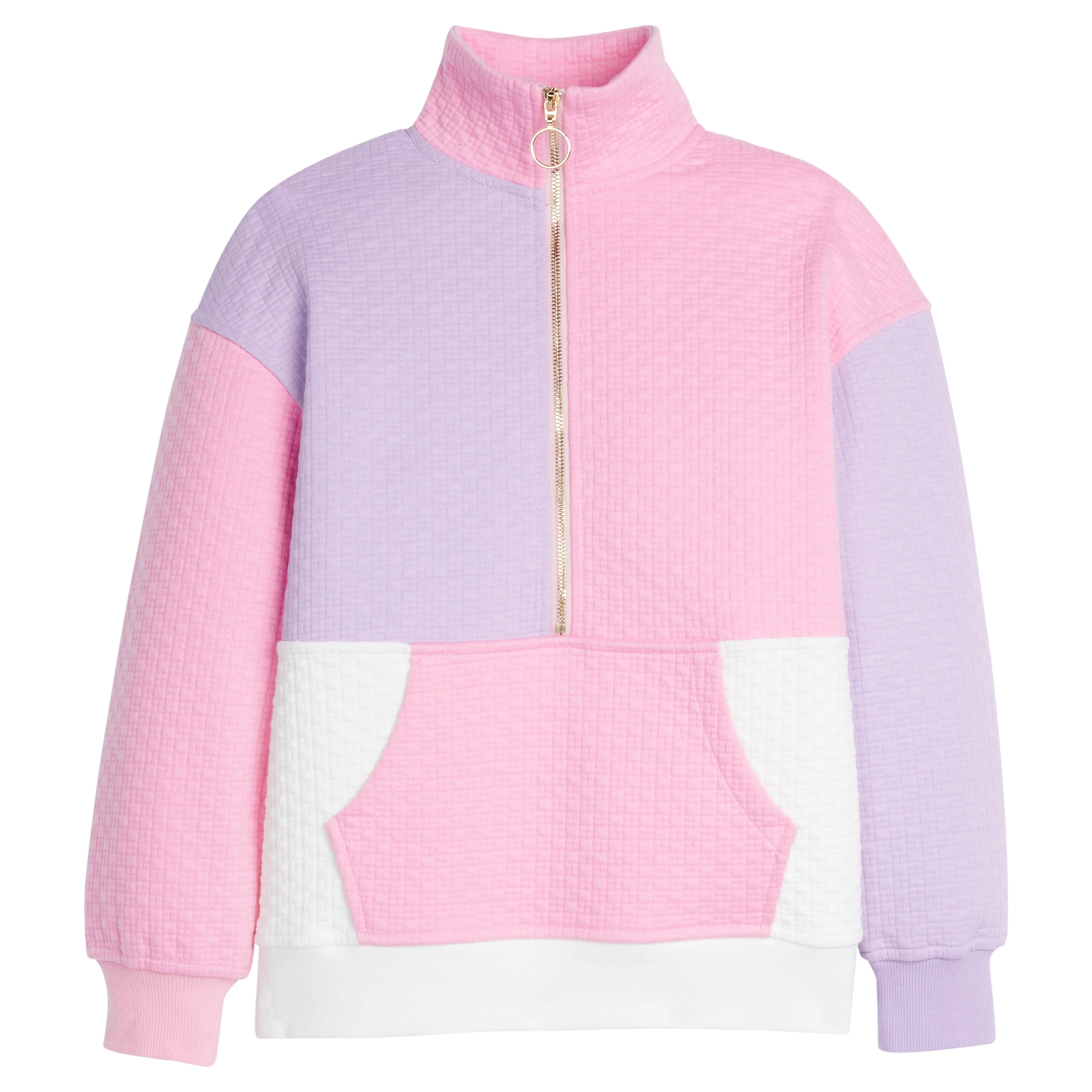 Color Block Pullover - Pink and Lilac