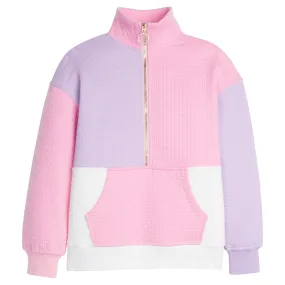 Color Block Pullover - Pink and Lilac