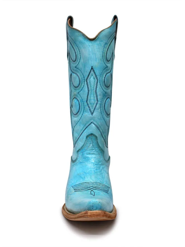 Corral Sky Blue Hand Painted Boots for Women.